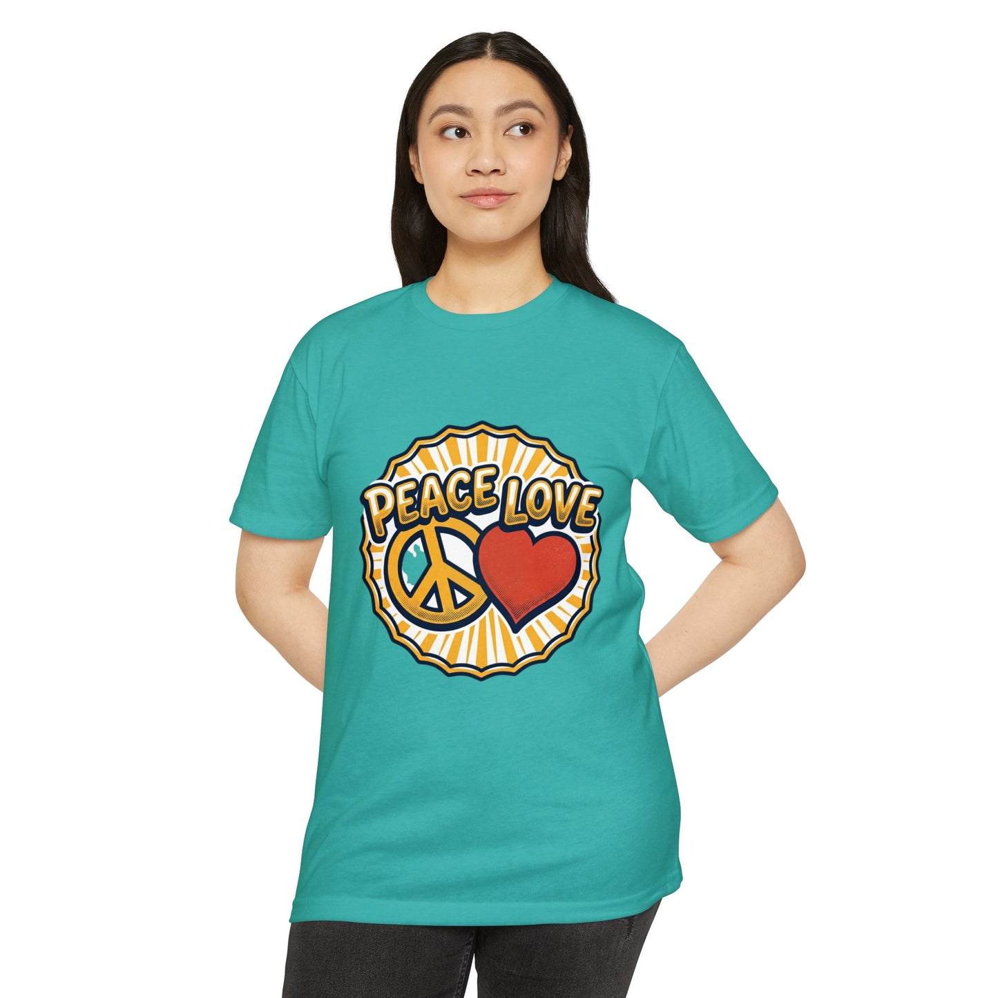 Peace Love Heart T-Shirt – Retro 70s Peace Sign Tee