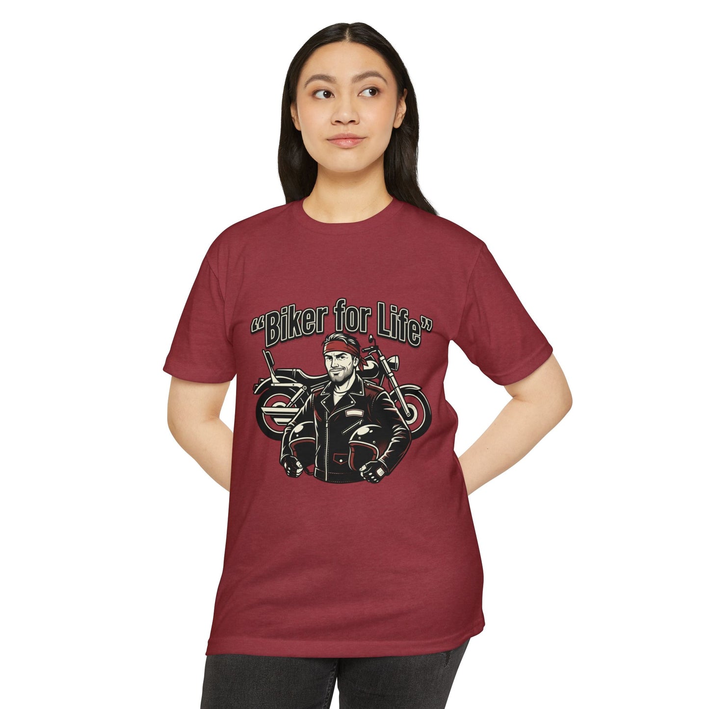Biker For Life Vintage Motorcycle T-Shirt