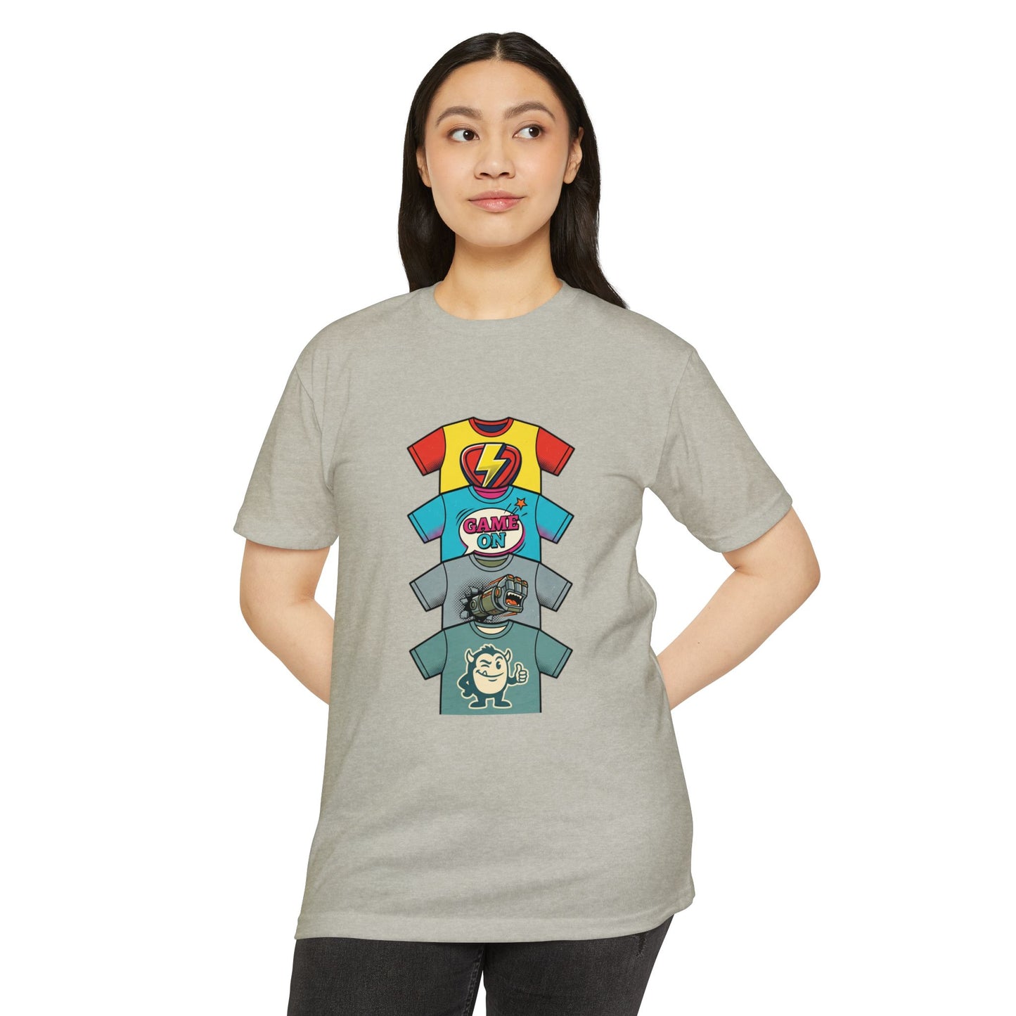 Playful Superhero Gamer Graphic T-Shirt