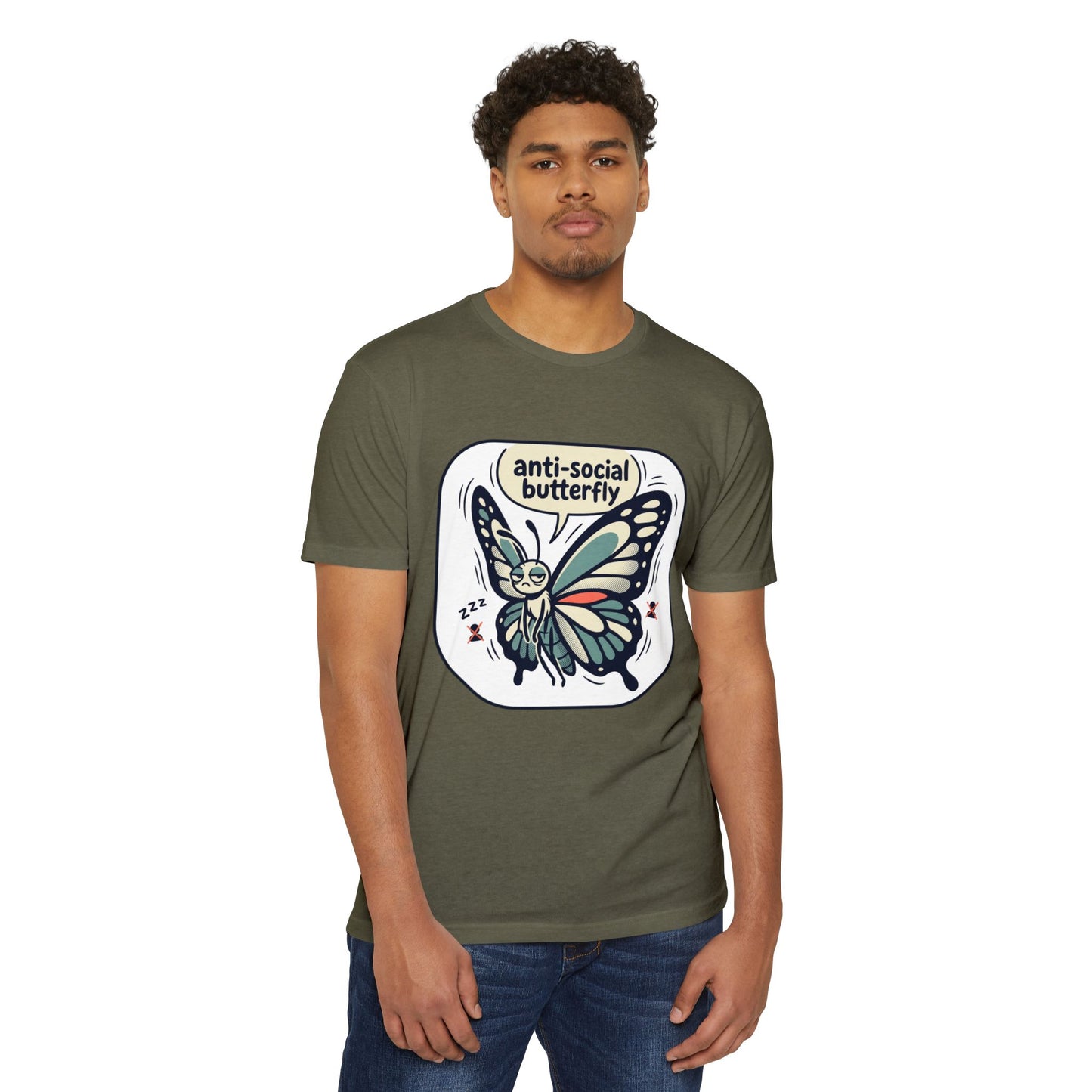 Anti-Social Butterfly T-Shirt — Cute Lazy Butterfly Graphic Tee