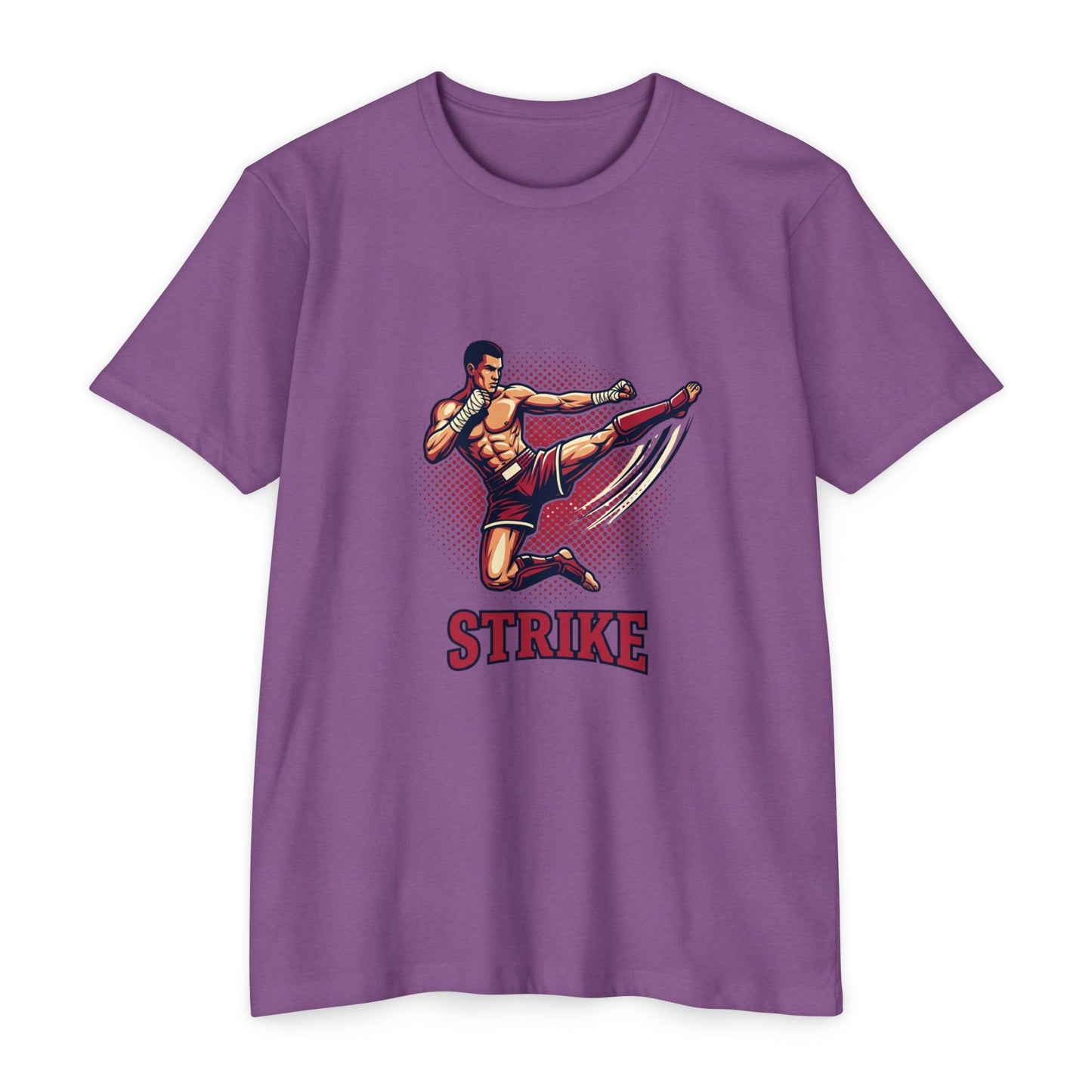Camiseta de Chute de Artes Marciais — Camiseta Gráfica Retrô 'STRIKE' de Lutador