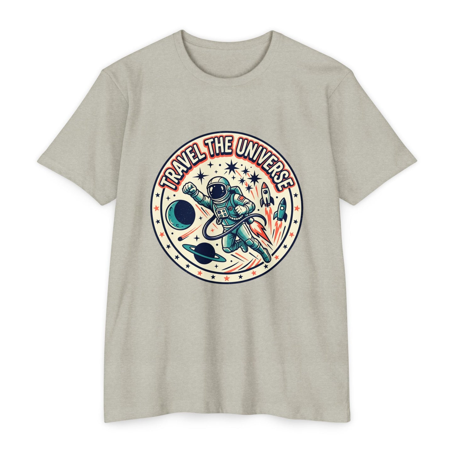 Travel the Universe Astronaut Retro Space T-Shirt