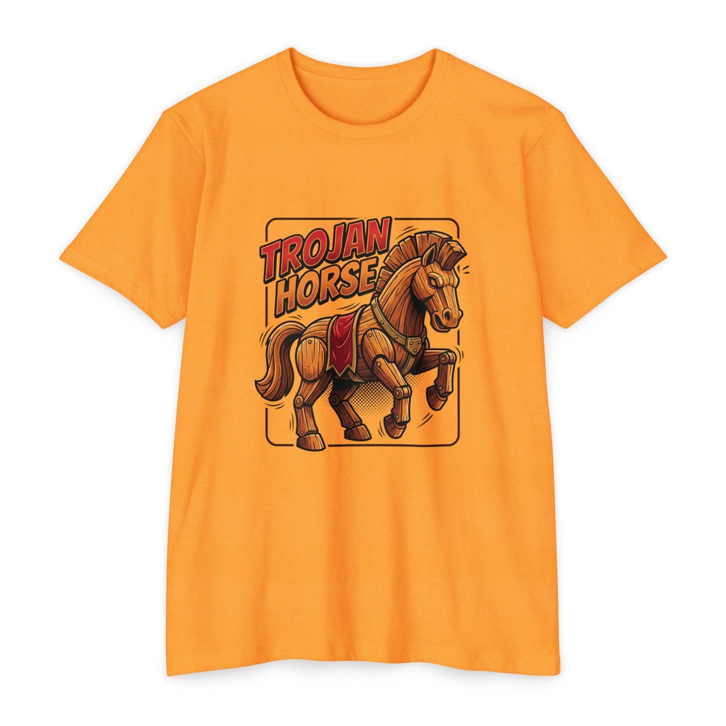 Trojan Horse Graphic Tee - Vintage Wooden Horse Illustration T-Shirt