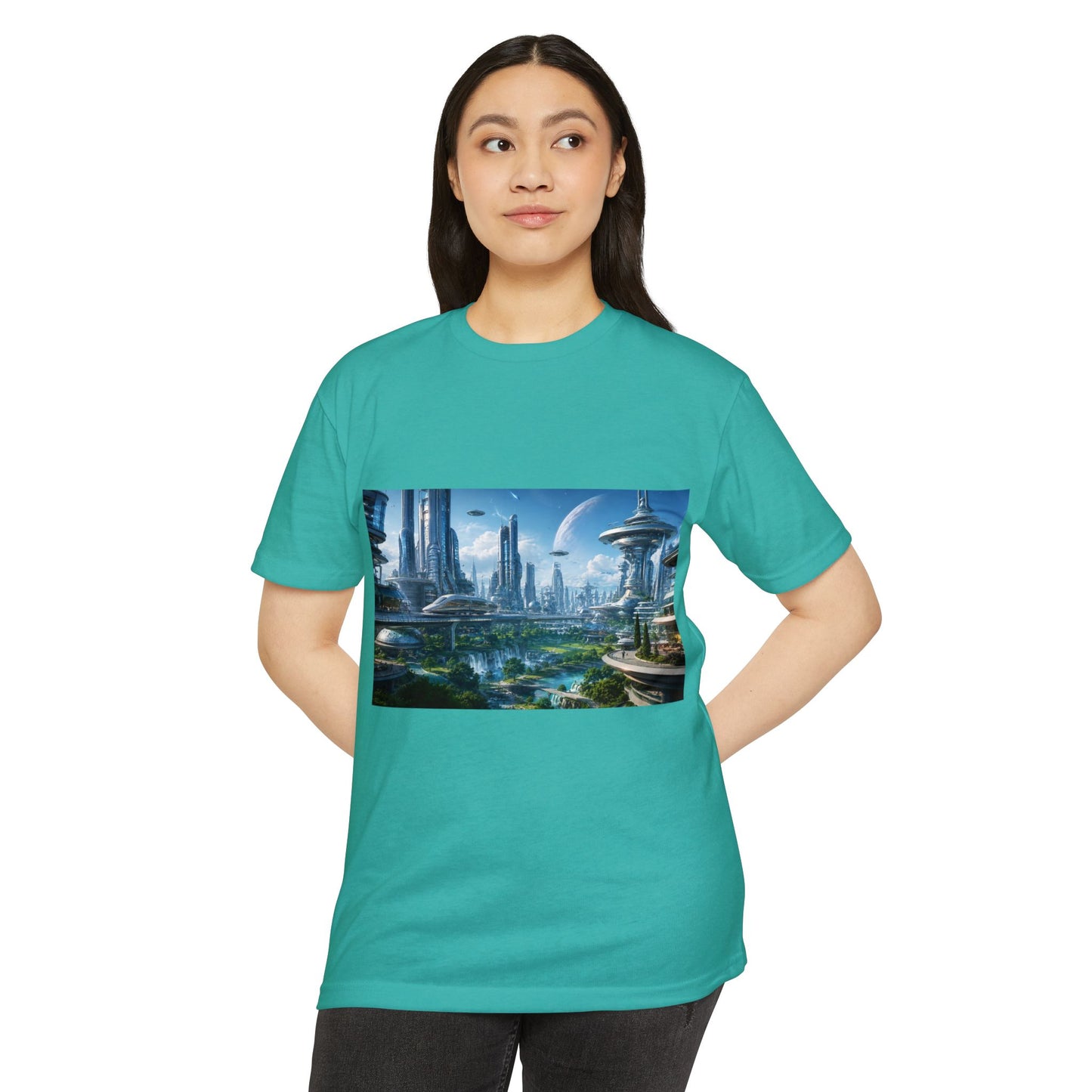 Futuristic Cityscape Sci‑Fi Skyline T-Shirt