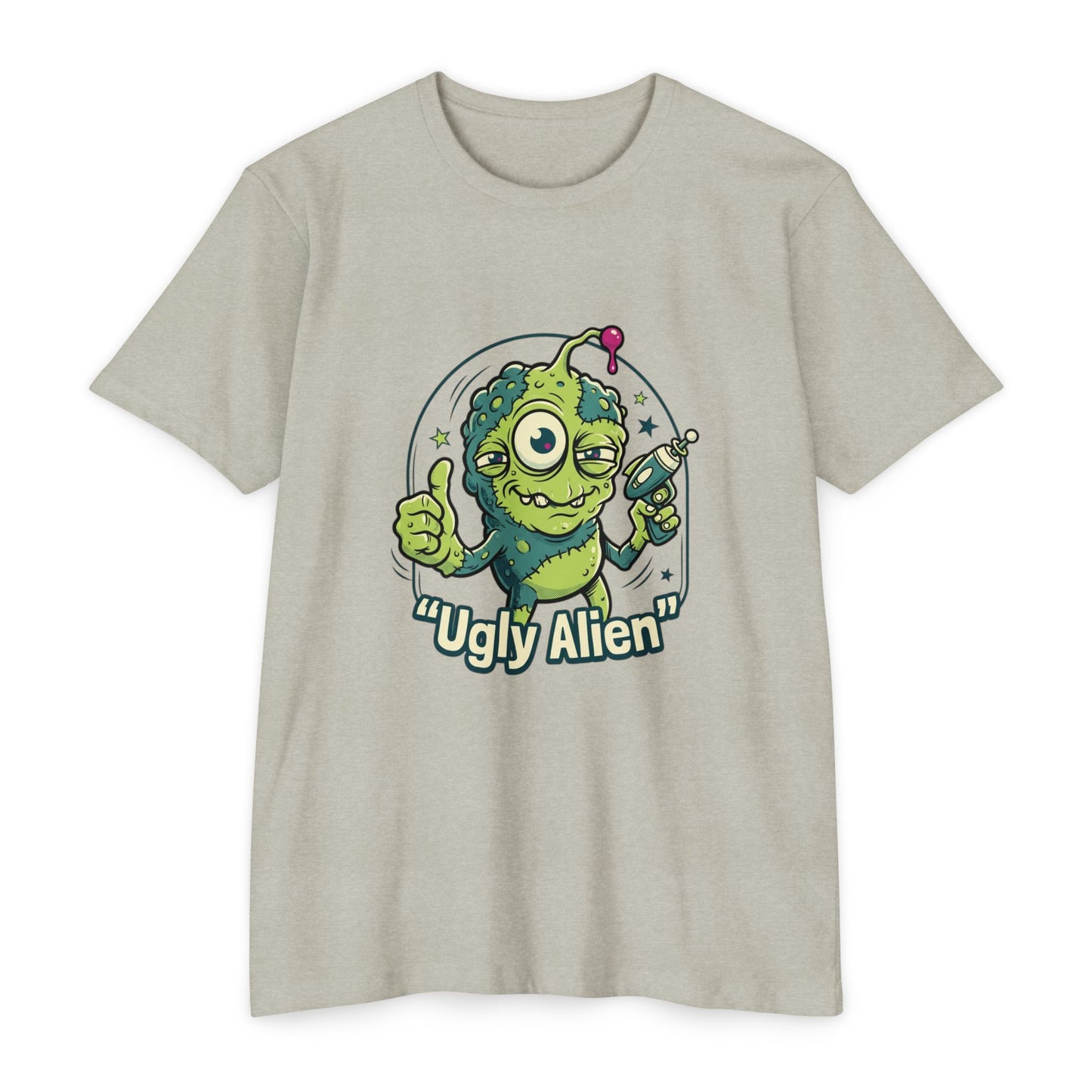 Ugly Alien Retro Cartoon Space Creature T-Shirt