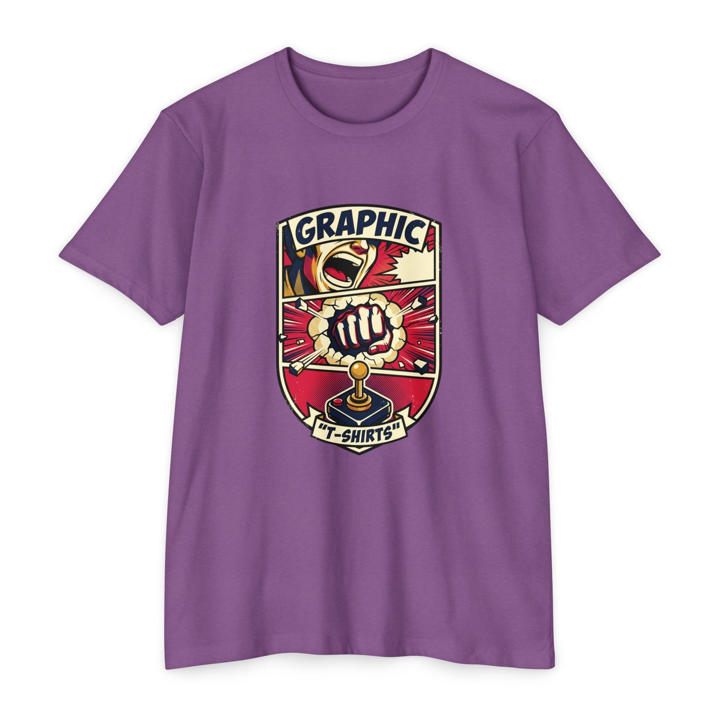 Vintage Gamer Logo T-Shirt — Fist & Joystick Retro Graphic Tee