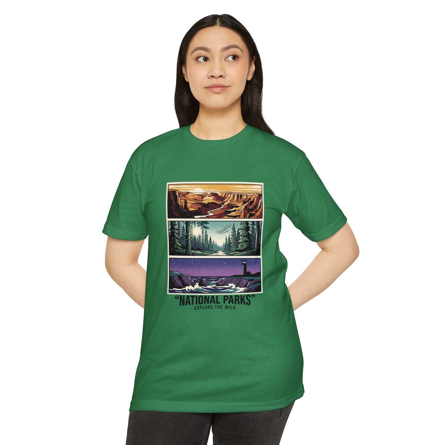 National Parks Scenic Panels T-Shirt — Explore the Wild Graphic Tee