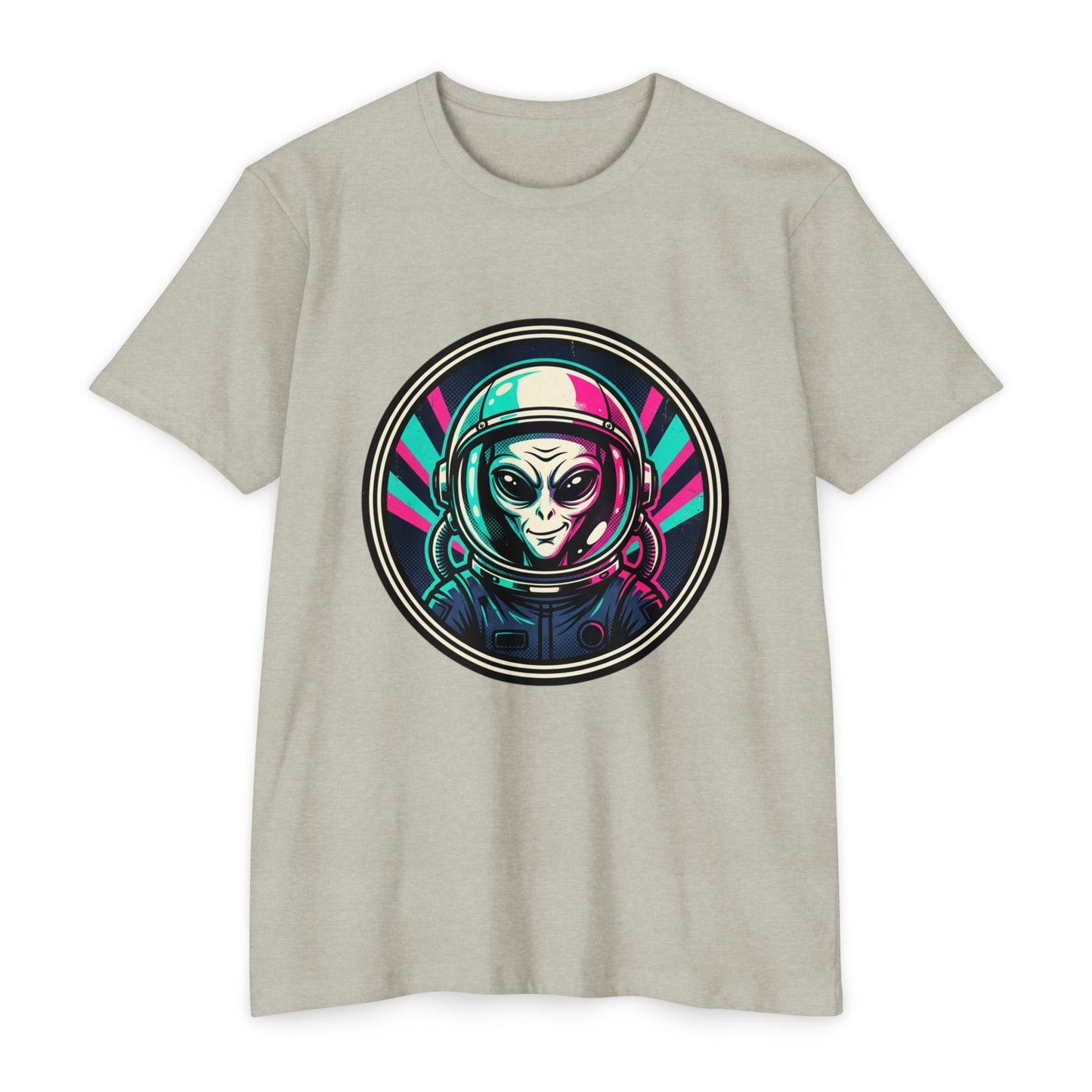 Alien Astronaut Neon Space Crew T‑Shirt