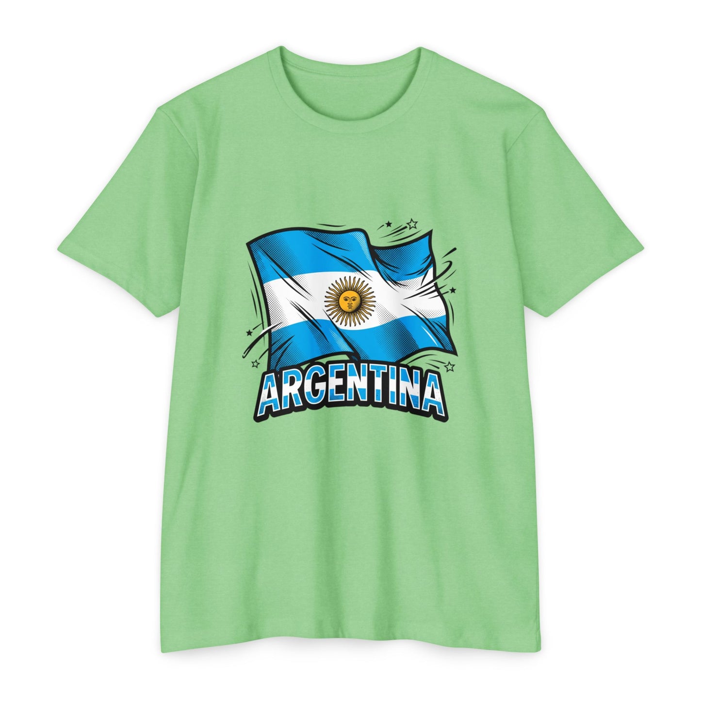 Argentina Flag Waving Graphic T-Shirt