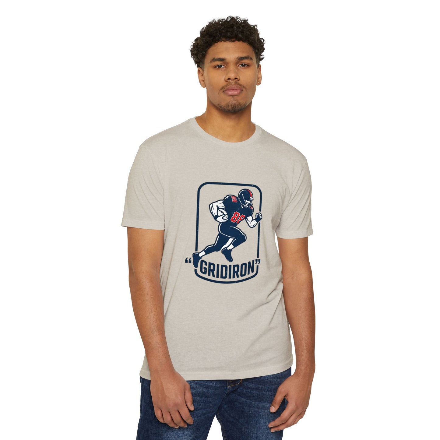 Gridiron Football Player T-Shirt — Retro Helmet Design