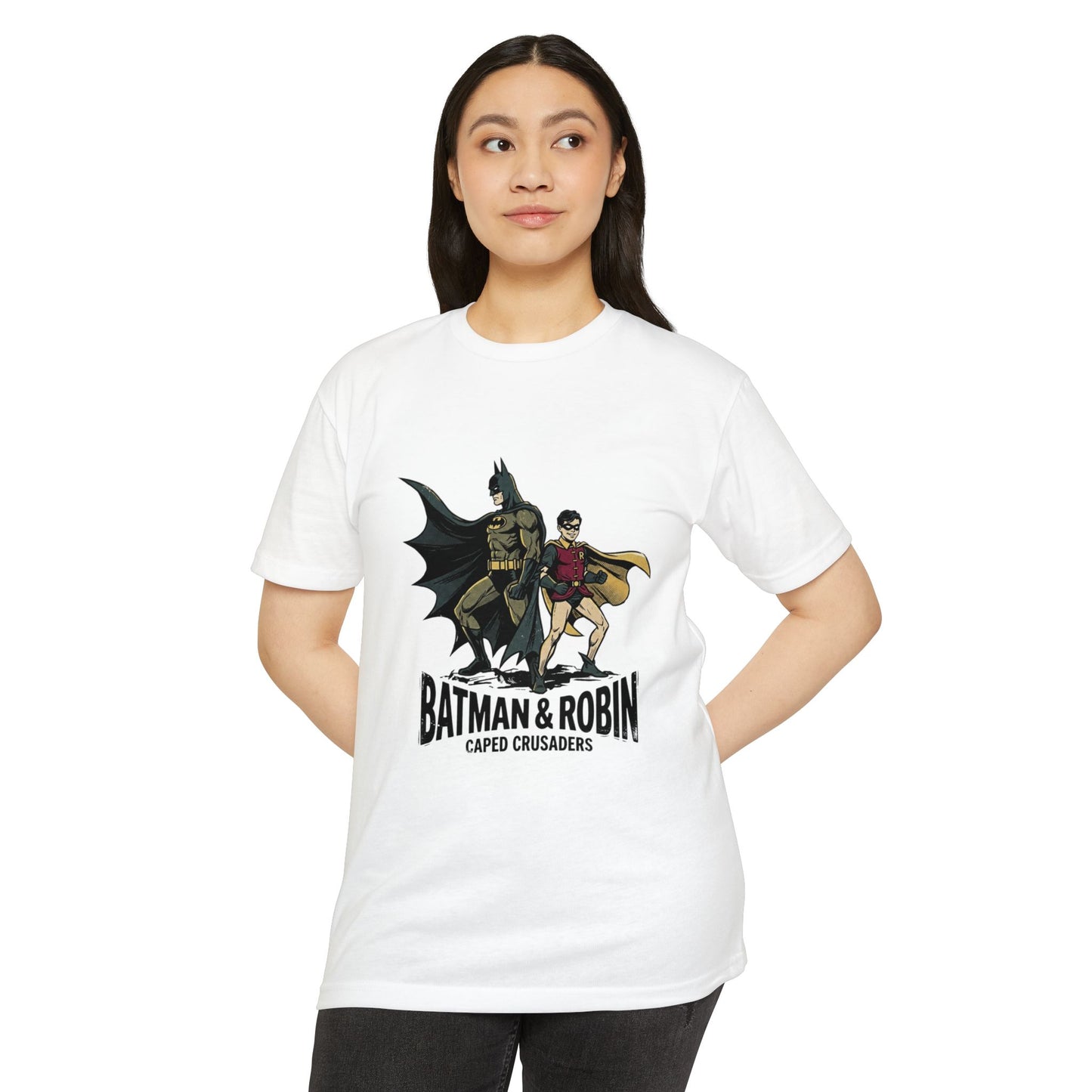 Batman & Robin Caped Crusaders Vintage Superhero T-Shirt