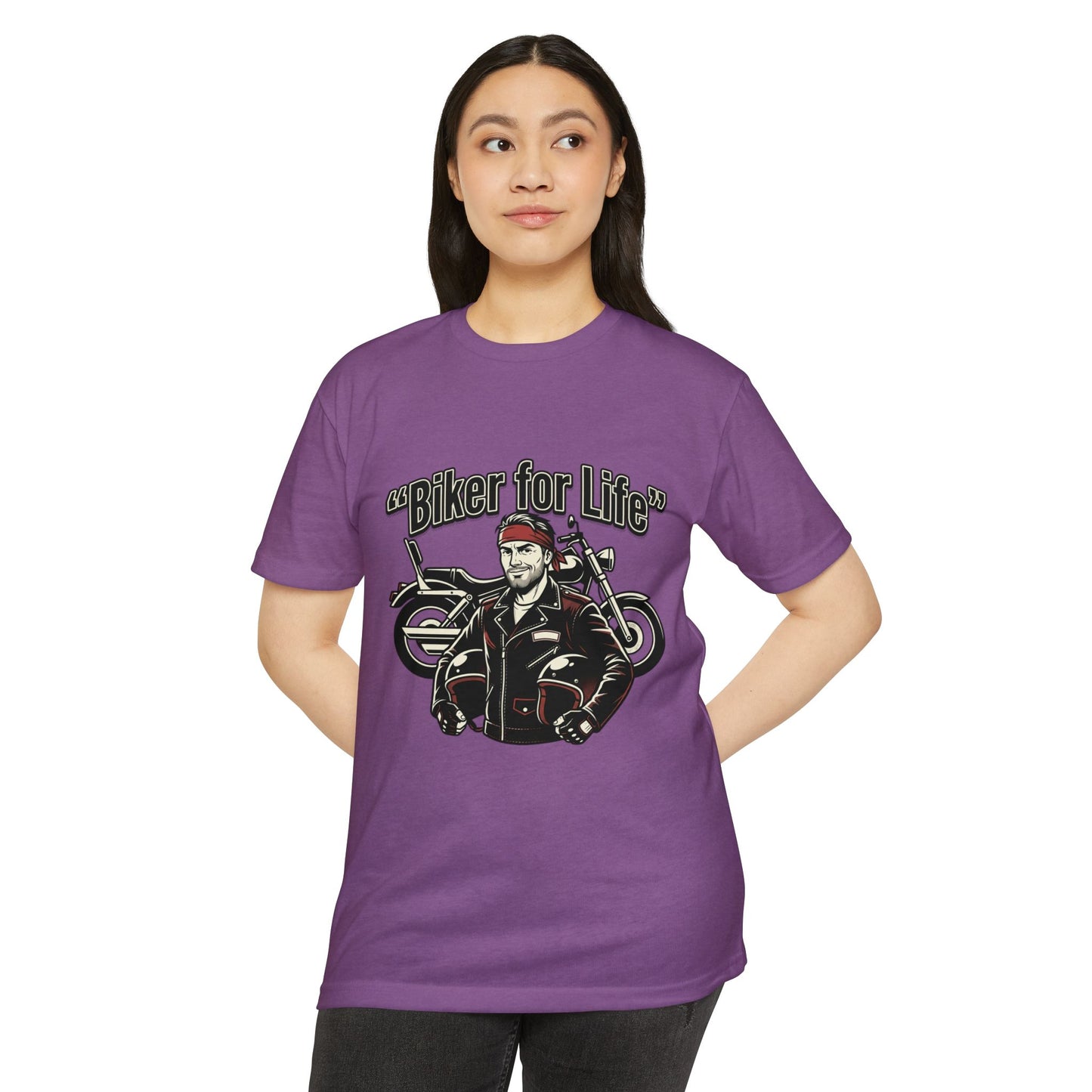Biker For Life Vintage Motorcycle T-Shirt