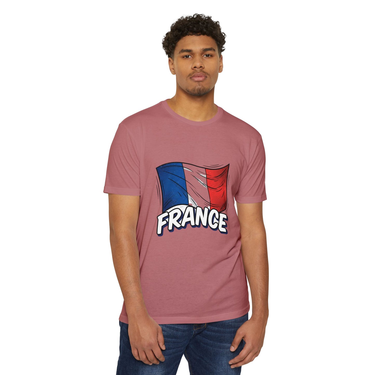 France Flag Retro Waving Tricolor T-Shirt