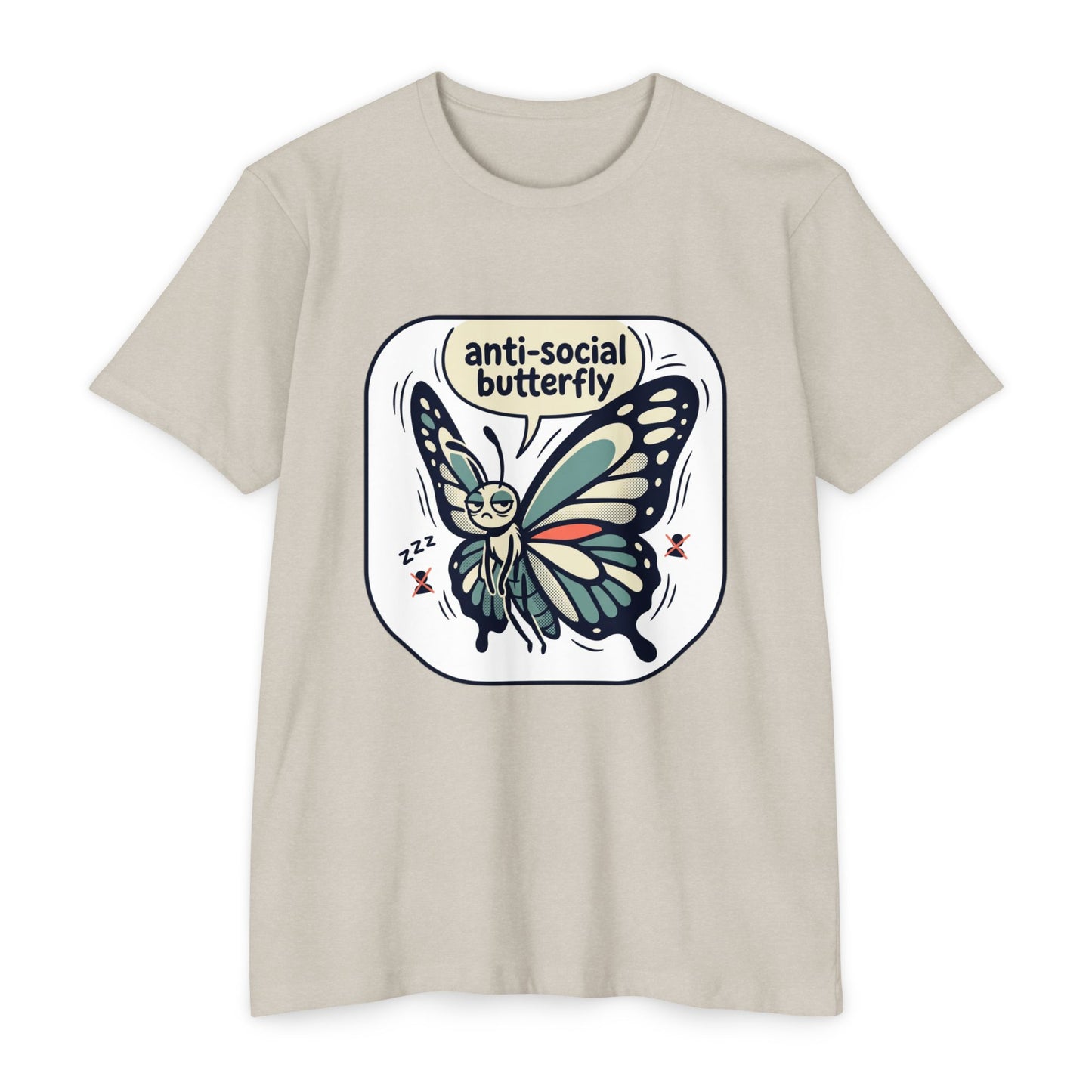 Anti-Social Butterfly T-Shirt — Cute Lazy Butterfly Graphic Tee