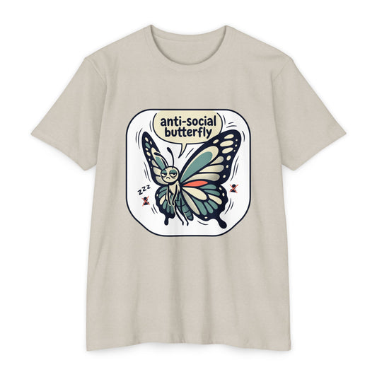 Anti-Social Butterfly T-Shirt — Cute Lazy Butterfly Graphic Tee