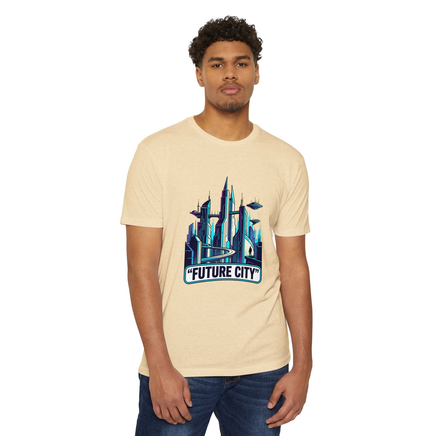 Future City Retro Futuristic Skyline T-Shirt