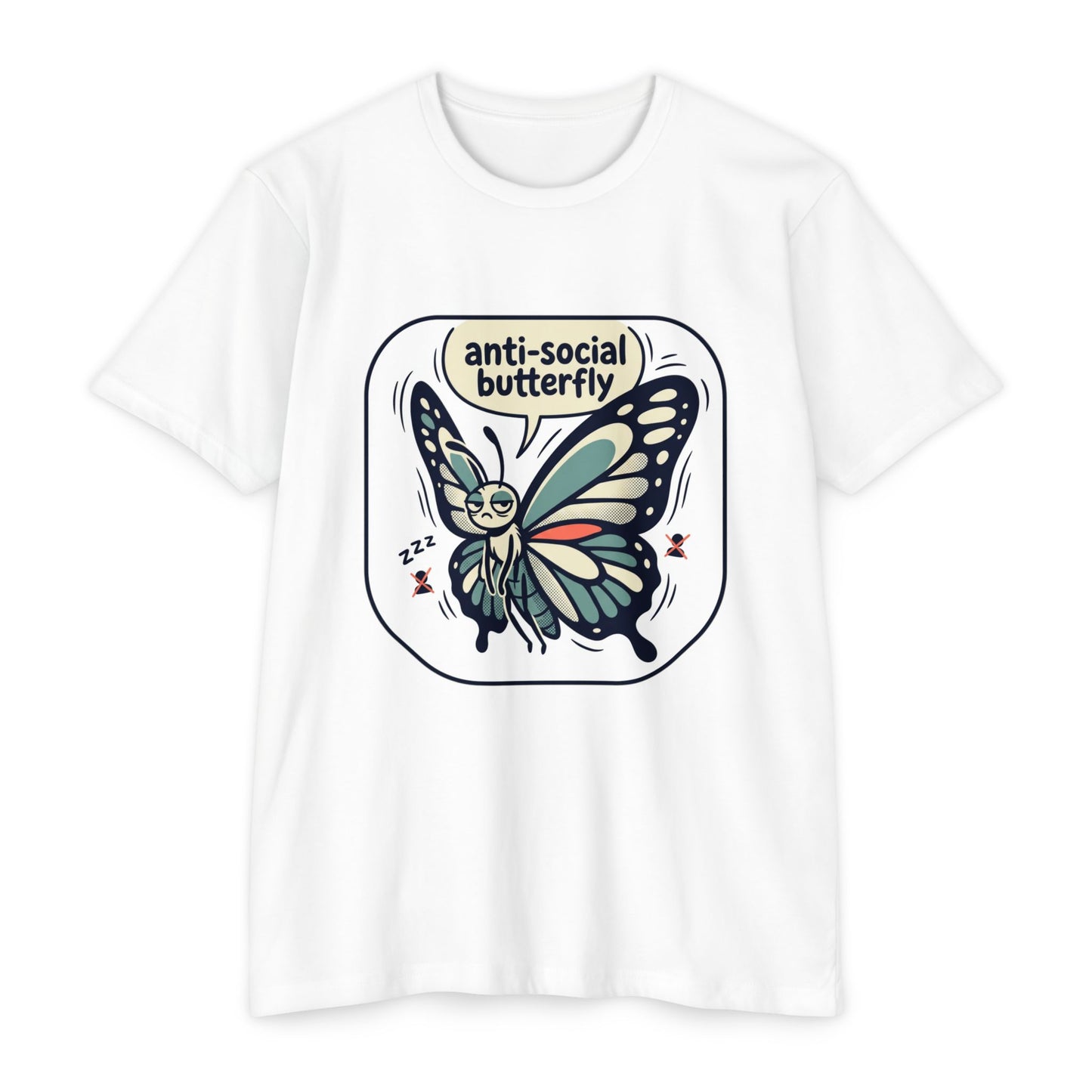 Anti-Social Butterfly T-Shirt — Cute Lazy Butterfly Graphic Tee