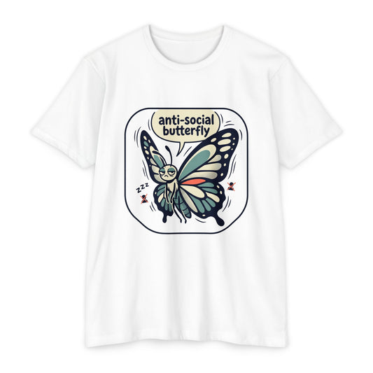 Anti-Social Butterfly T-Shirt — Cute Lazy Butterfly Graphic Tee