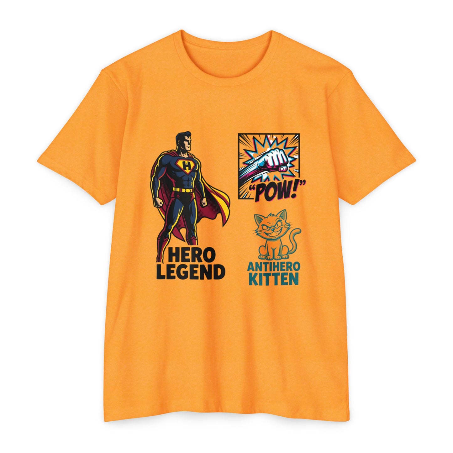 Hero Legend vs Antihero Kitten T-Shirt — Funny Comic Superhero Tee