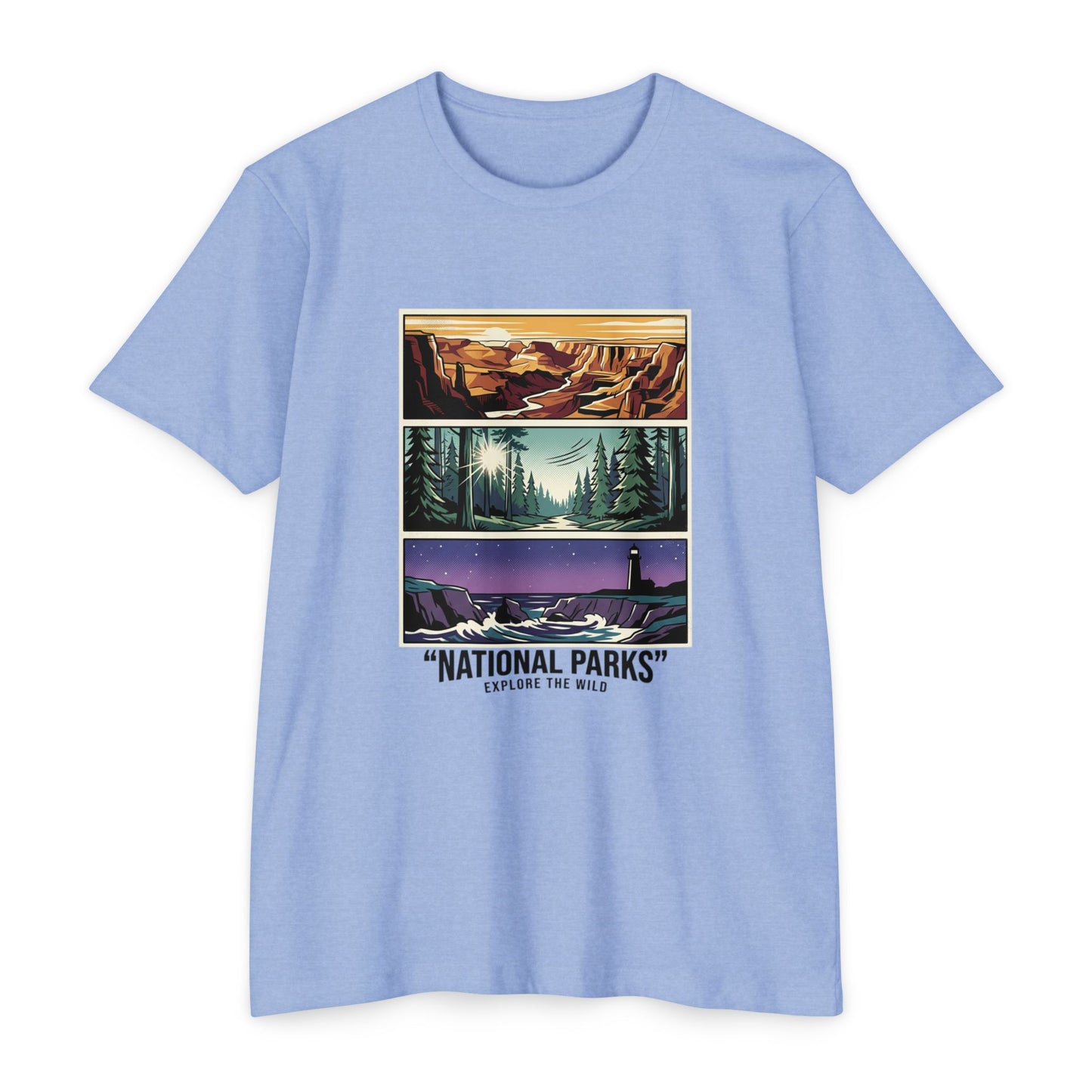 National Parks Scenic Panels T-Shirt — Explore the Wild Graphic Tee