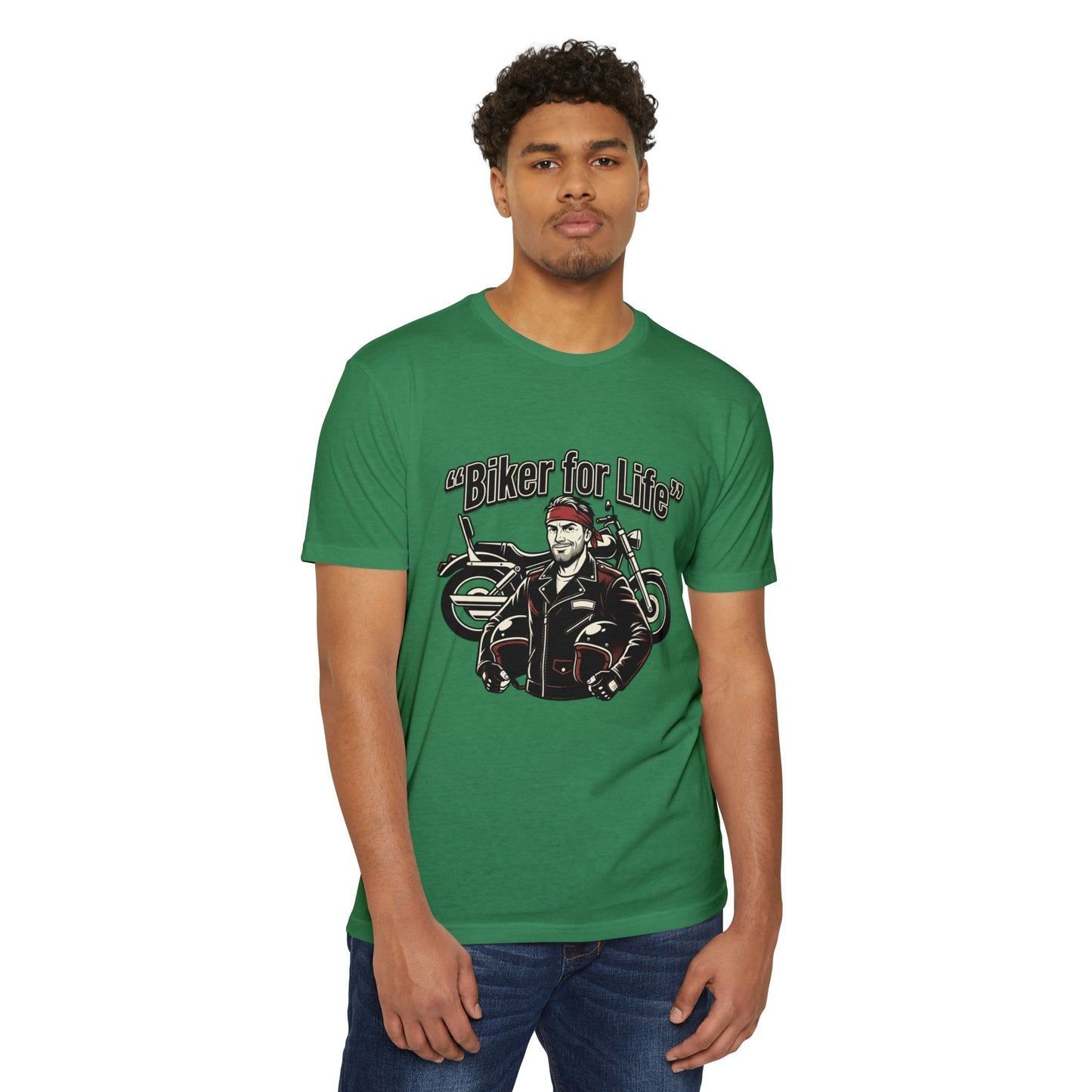 Biker For Life Vintage Motorcycle T-Shirt