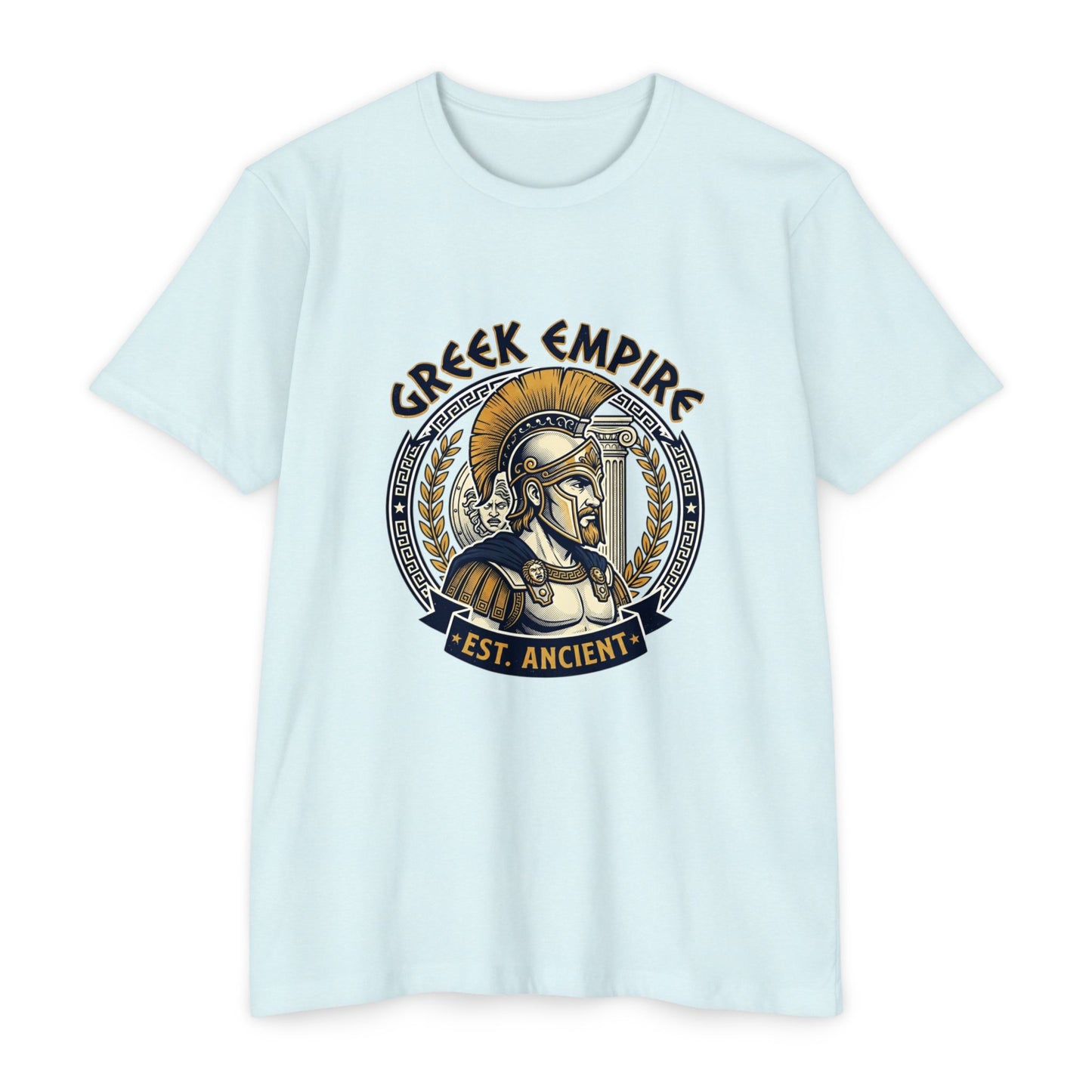 Greek Empire T-Shirt – 'Est. Ancient' Spartan Helmet Graphic