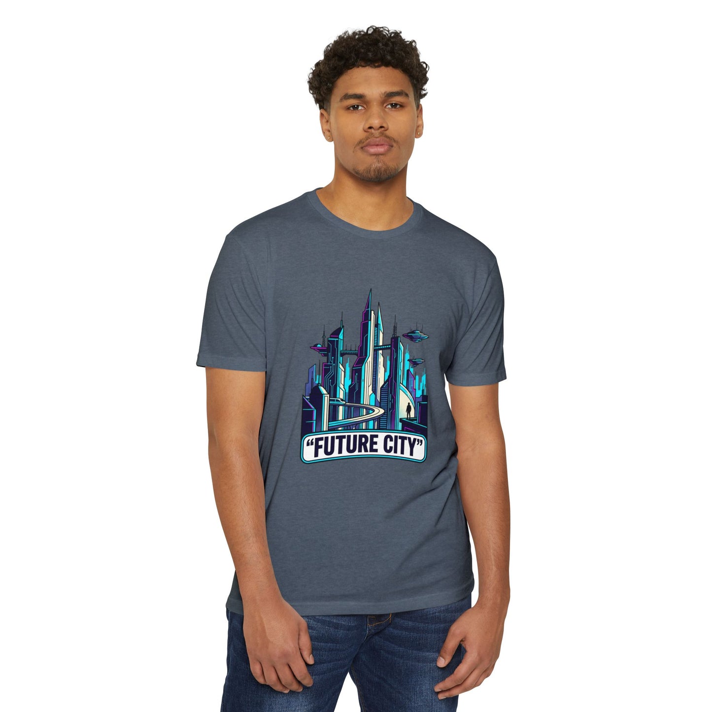 Future City Retro Futuristic Skyline T-Shirt