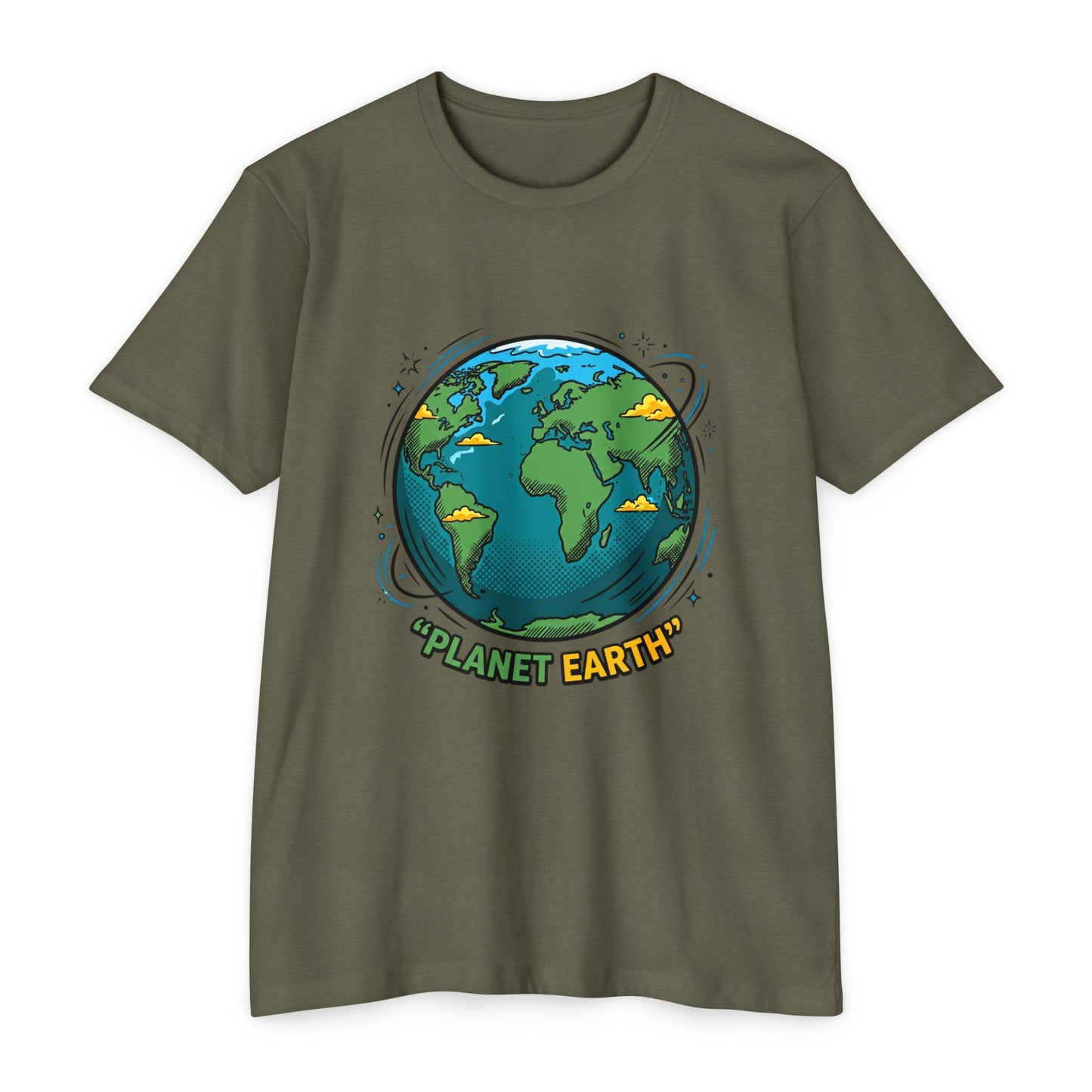 Retro Planet Earth Graphic T-Shirt — Vintage Earth Illustration Tee