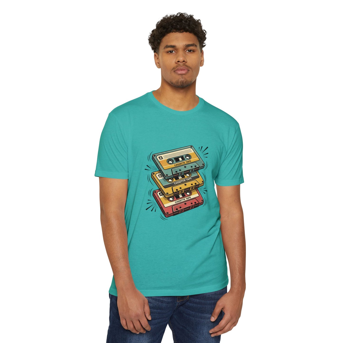 Retro Cassette Stack T-Shirt — Vintage 80s Music Tee