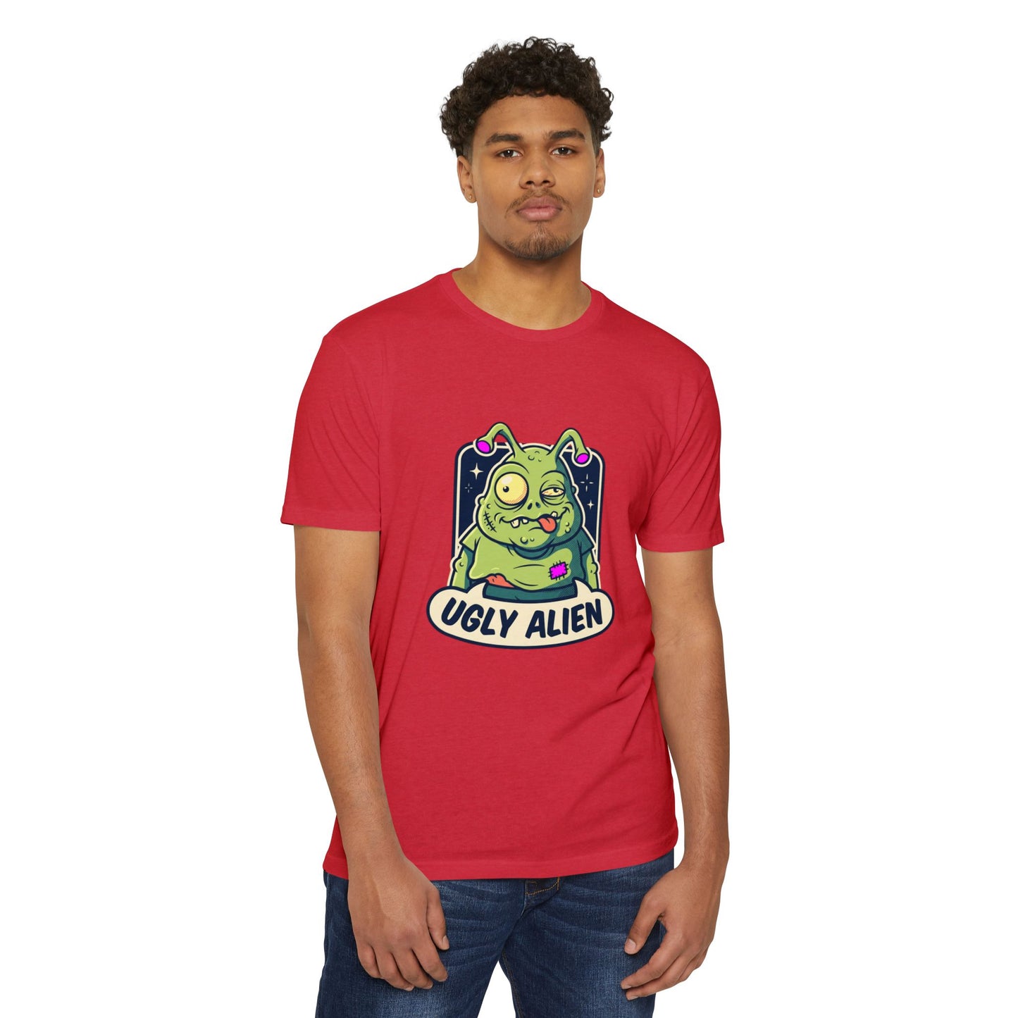 Funny Cute Green Alien T-Shirt — "Ugly Alien" Graphic Tee