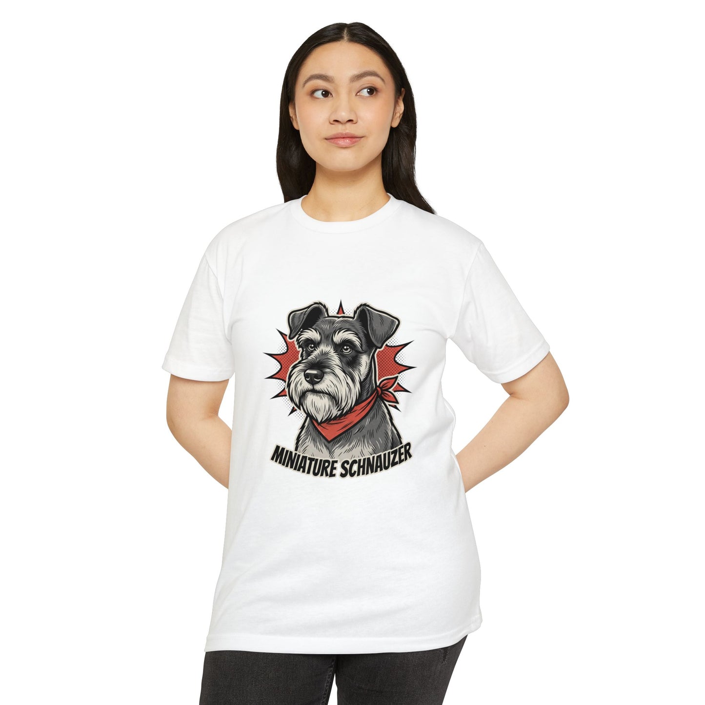Miniature Schnauzer Portrait Retro Bandana T-Shirt