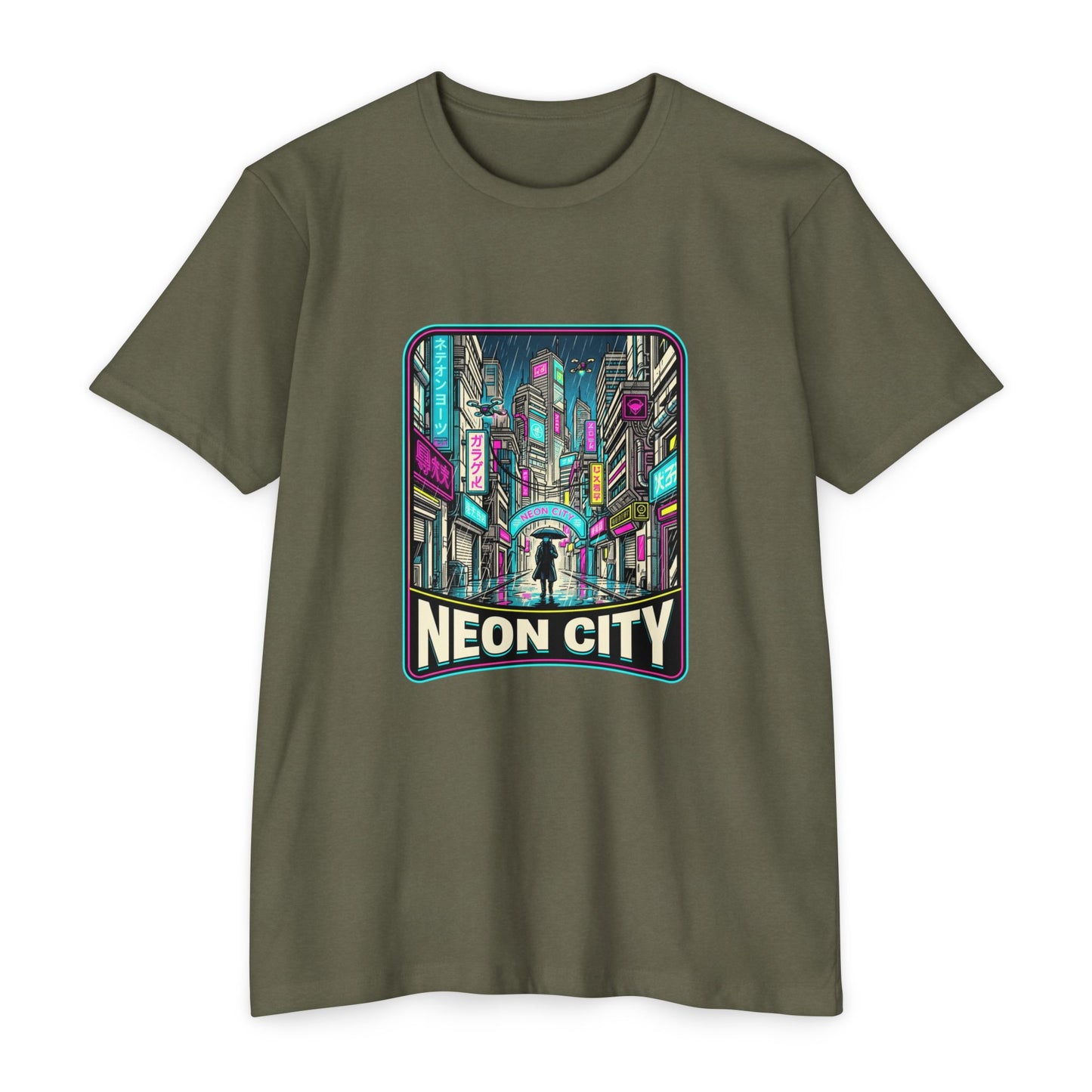 Neon City Retro Cyberpunk T-Shirt — Retro Cyberpunk Streetwear Tee