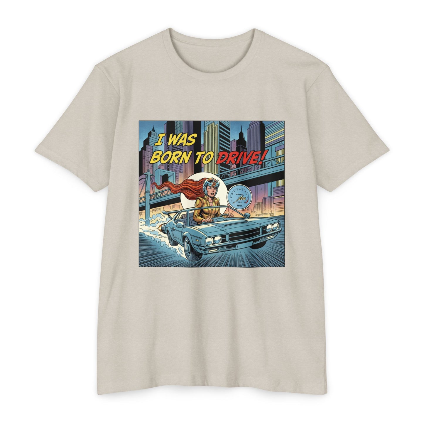 I Was Born to Drive Retro Comic Car T-Shirt