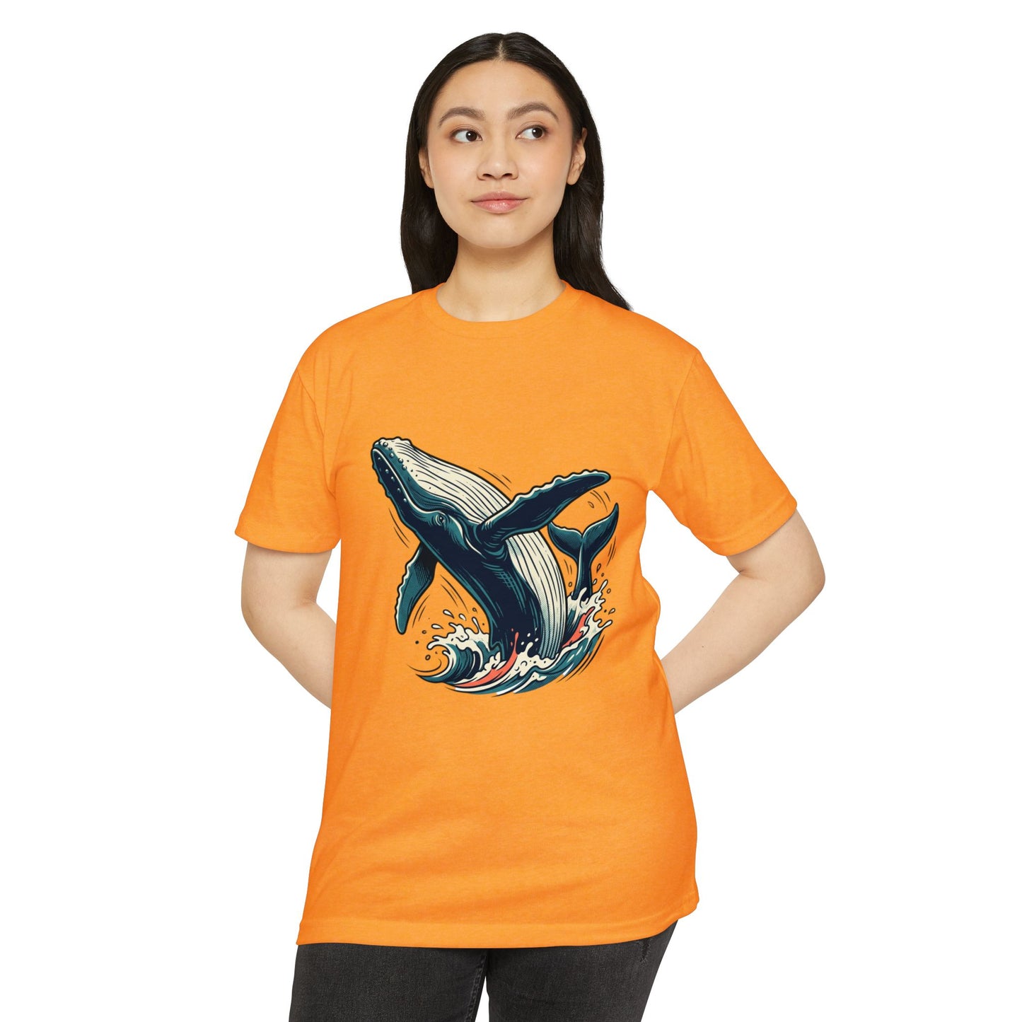 Whale Wave Graphic T-Shirt — Ocean Humpback Illustration Tee