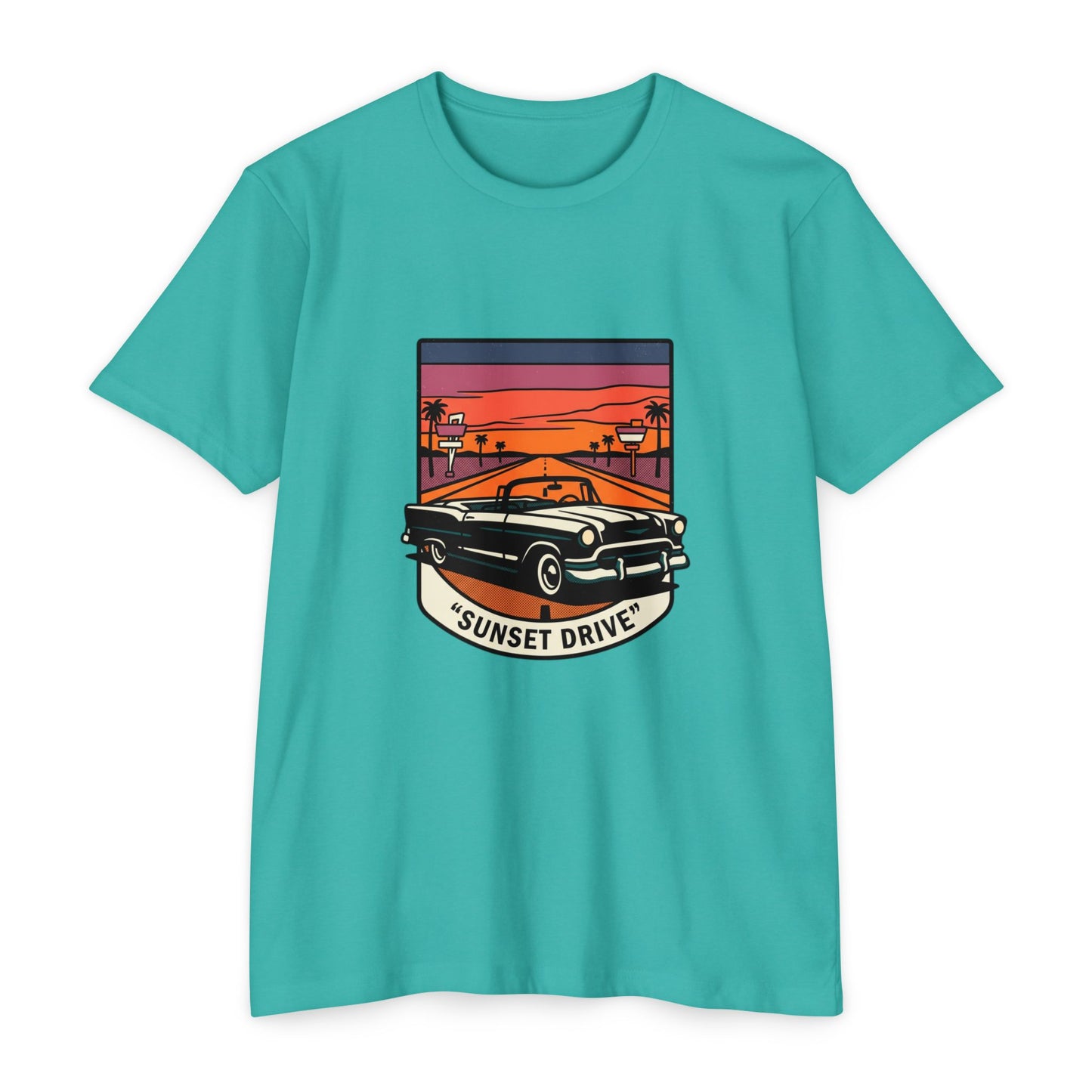 Sunset Drive Vintage Car T-Shirt