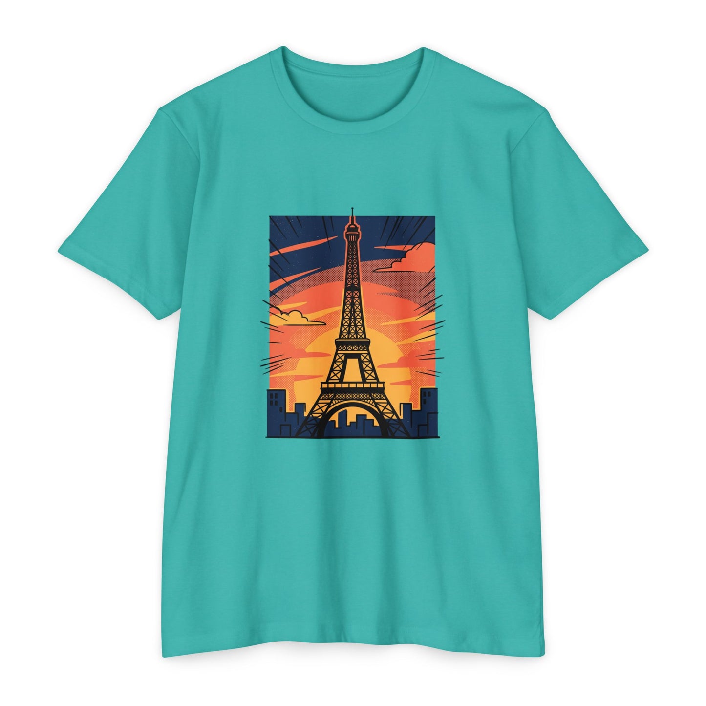 Vintage Paris Eiffel Tower Sunset T‑Shirt
