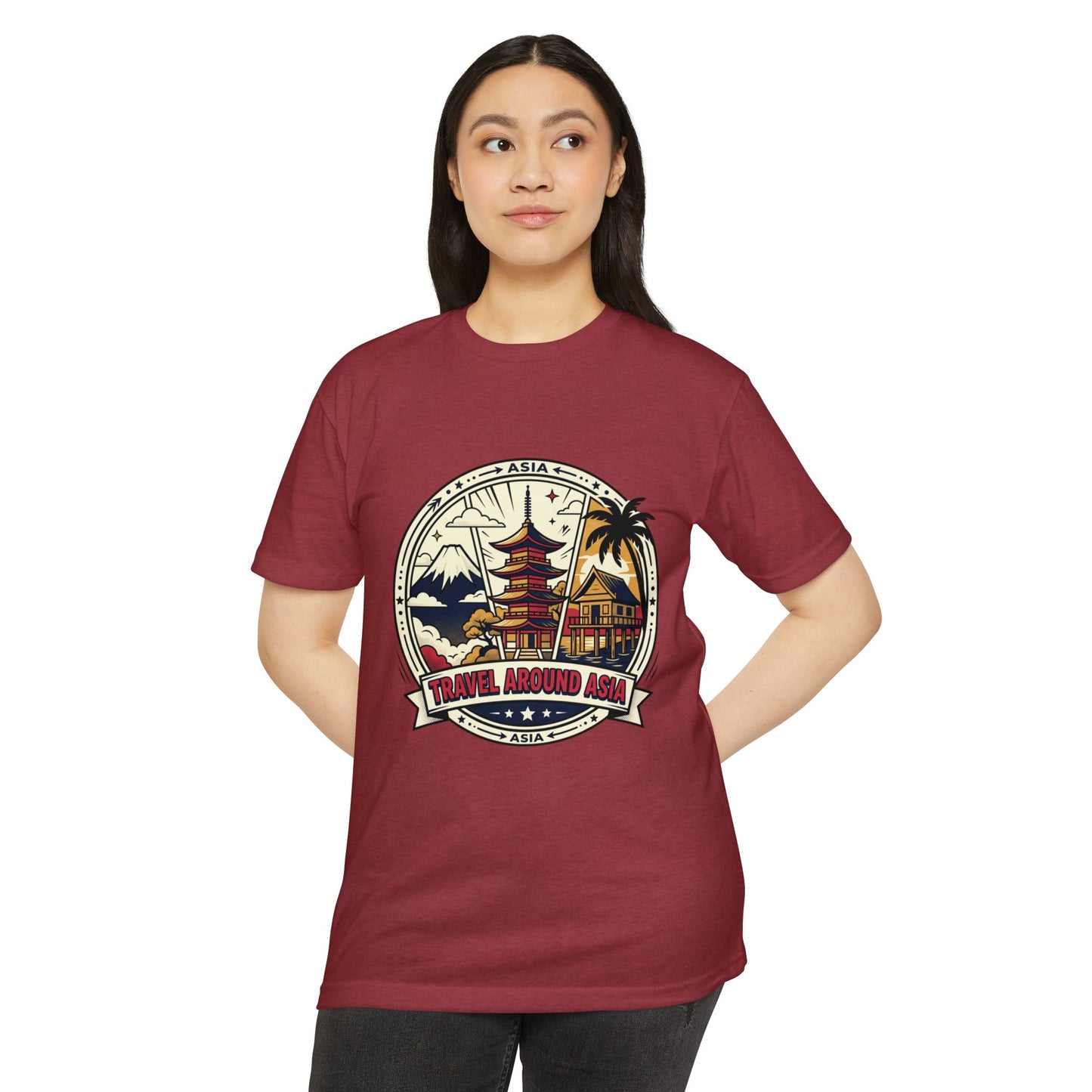 Travel Around Asia Vintage Globe Adventure T-Shirt