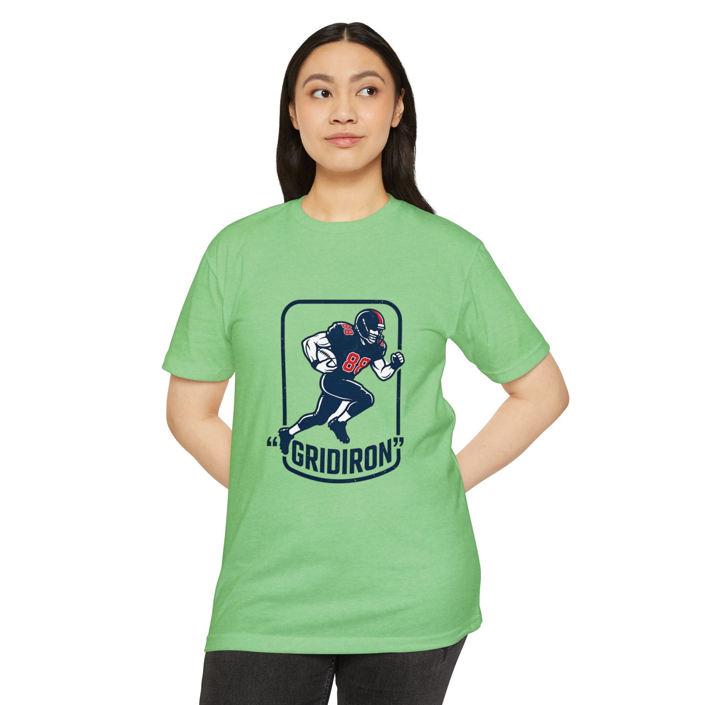 Gridiron Football Player T-Shirt — Retro Helmet Design