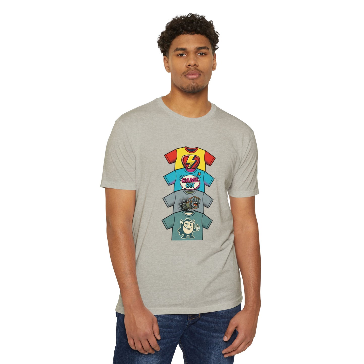 Playful Superhero Gamer Graphic T-Shirt