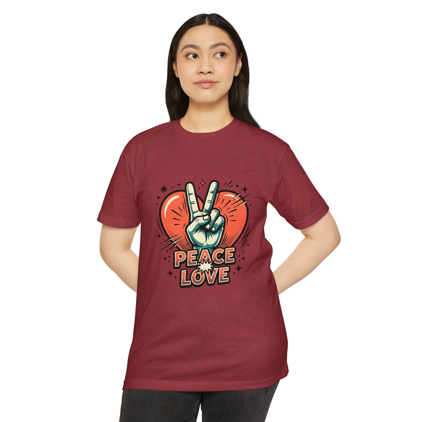 Peace Love Graphic T-Shirt — Retro Vibe Peace Sign Tee