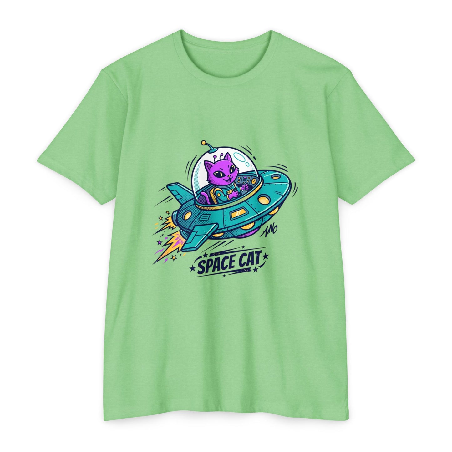 Retro Space Cat T-Shirt — UFO Graphic Tee