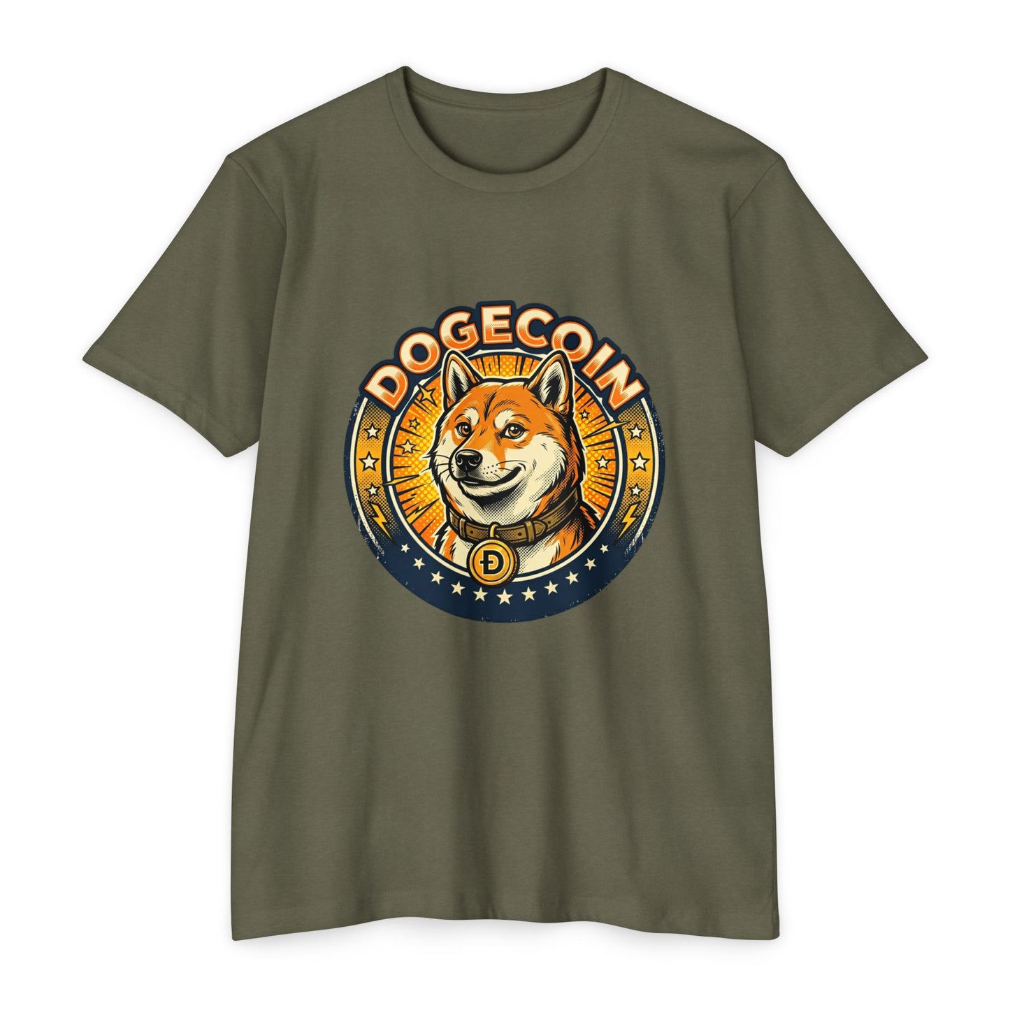 Dogecoin Coin Logo T‑Shirt — Retro Shiba Inu Crypto Tee