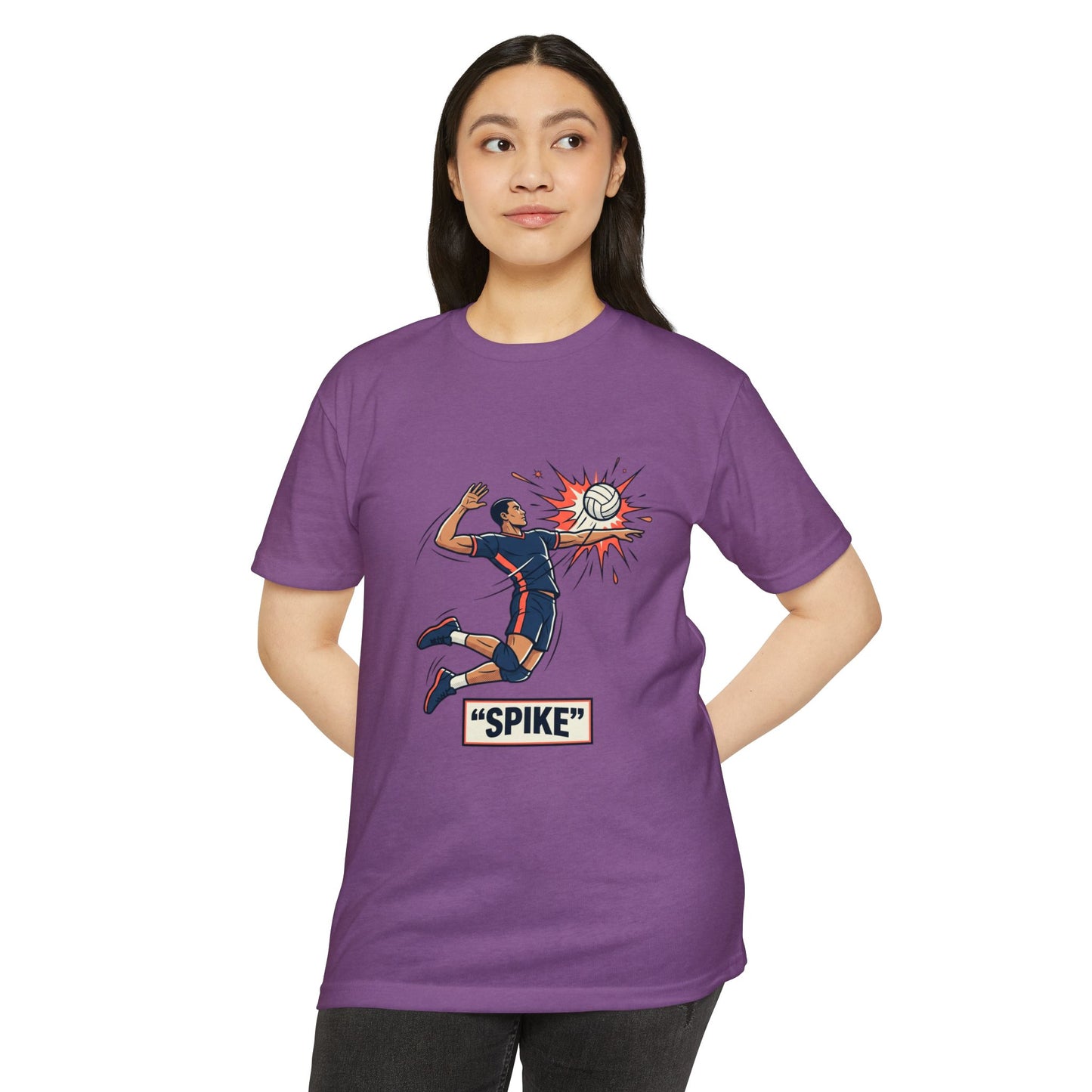 Volleyball Spike Graphic T-Shirt — Retro Player Illustration Tee