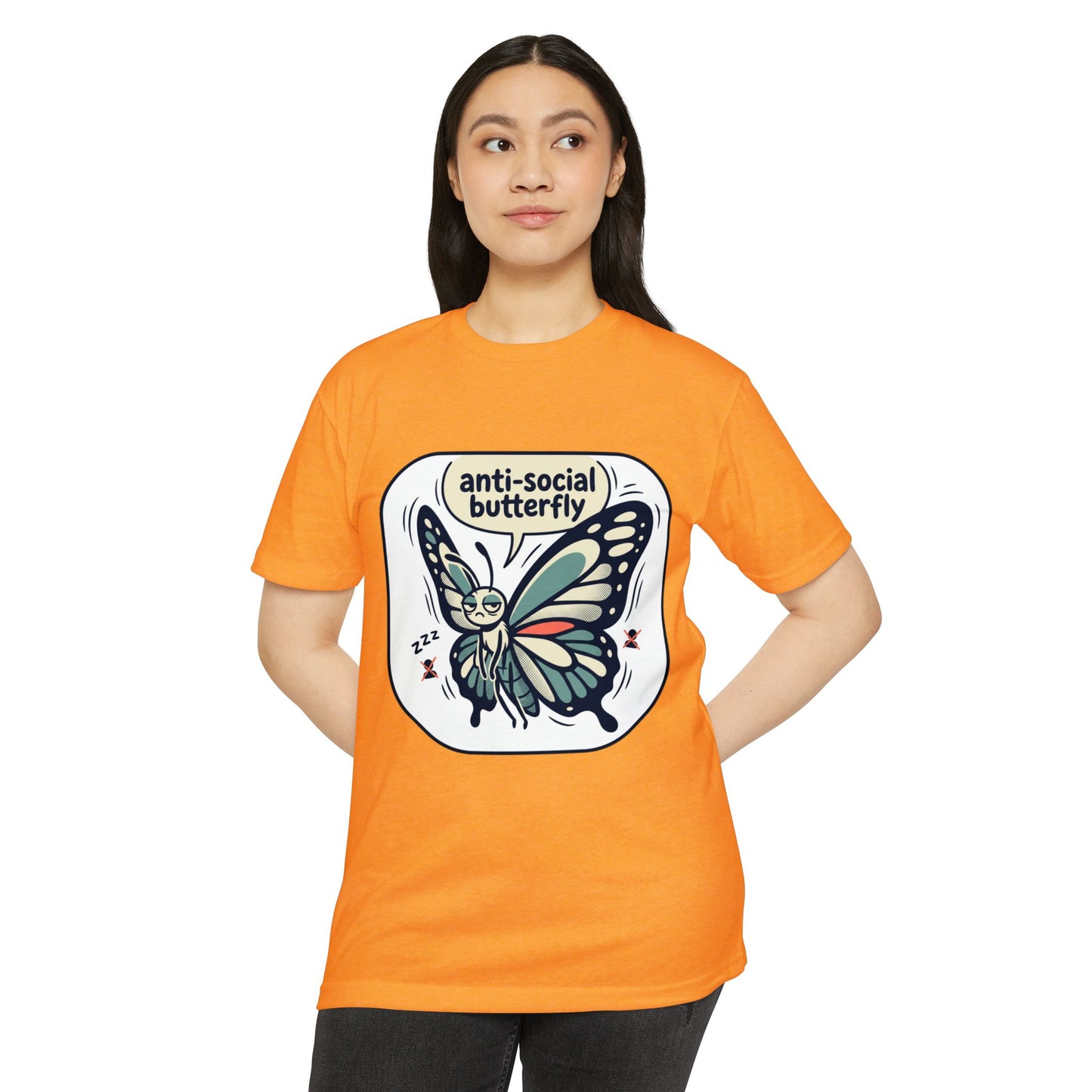 Anti-Social Butterfly T-Shirt — Cute Lazy Butterfly Graphic Tee