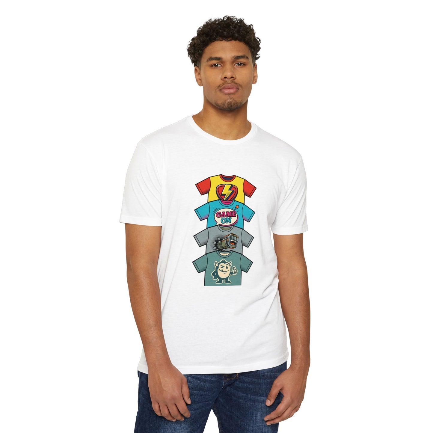 Playful Superhero Gamer Graphic T-Shirt