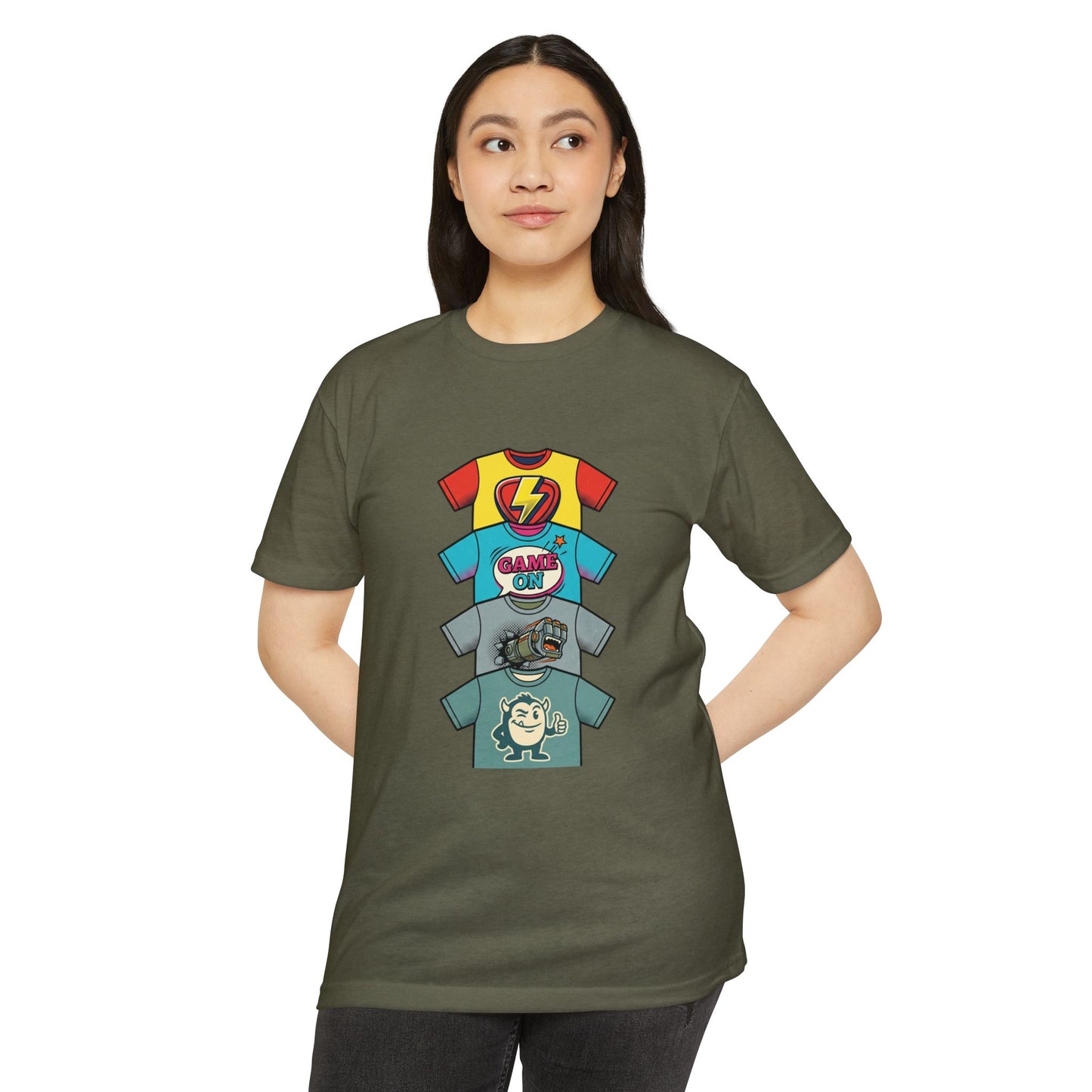 Playful Superhero Gamer Graphic T-Shirt