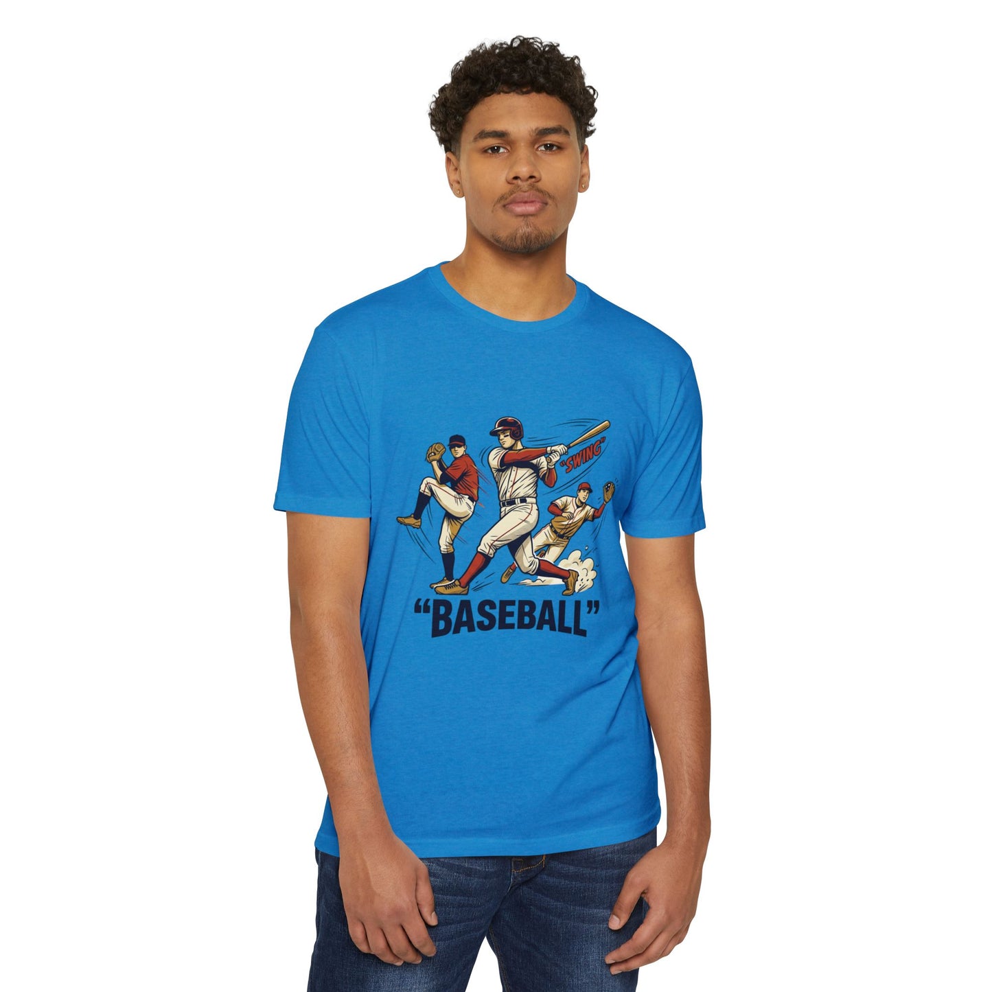 Vintage Baseball Players Tee – Retro 'BASEBALL' Graphic T-Shirt