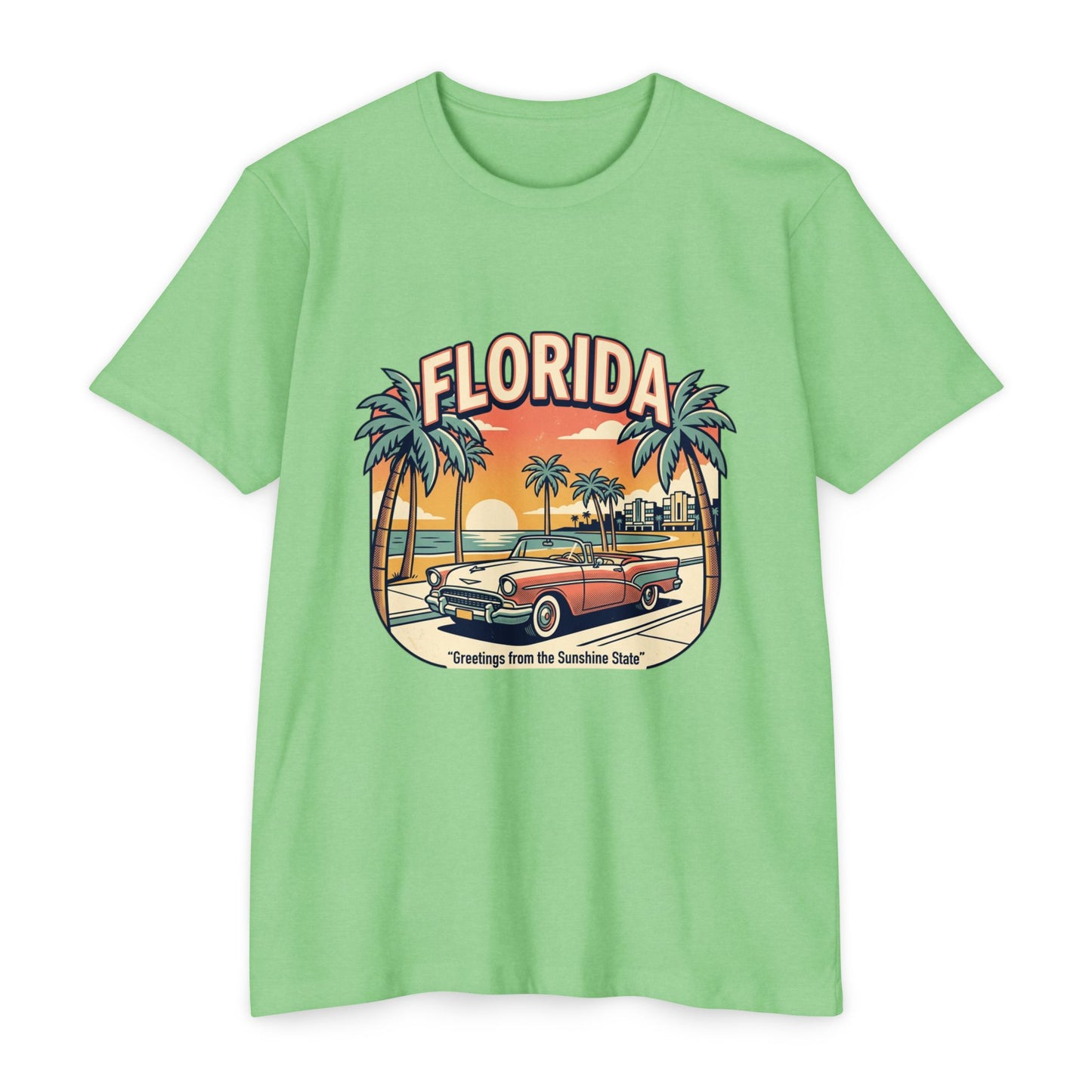 Florida Vintage Sunset T-Shirt — "Greetings from the Sunshine State"