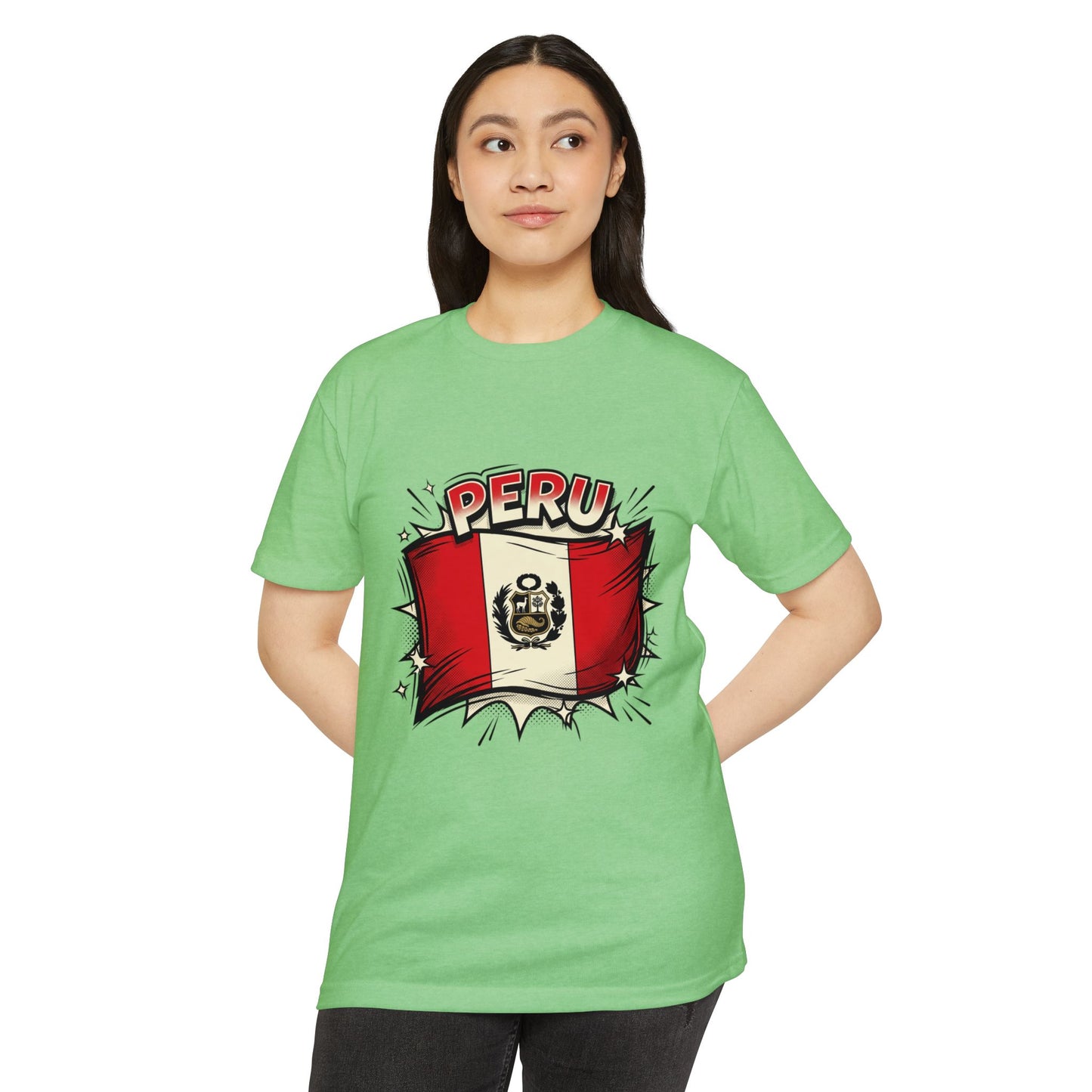 Peru Flag Retro Crest T-Shirt