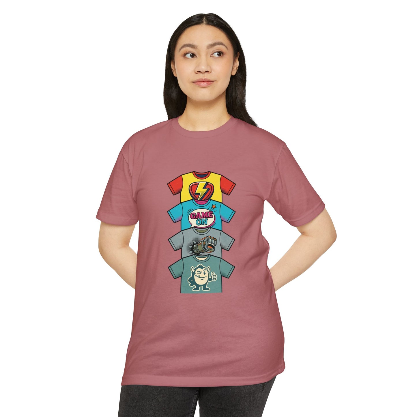 Playful Superhero Gamer Graphic T-Shirt